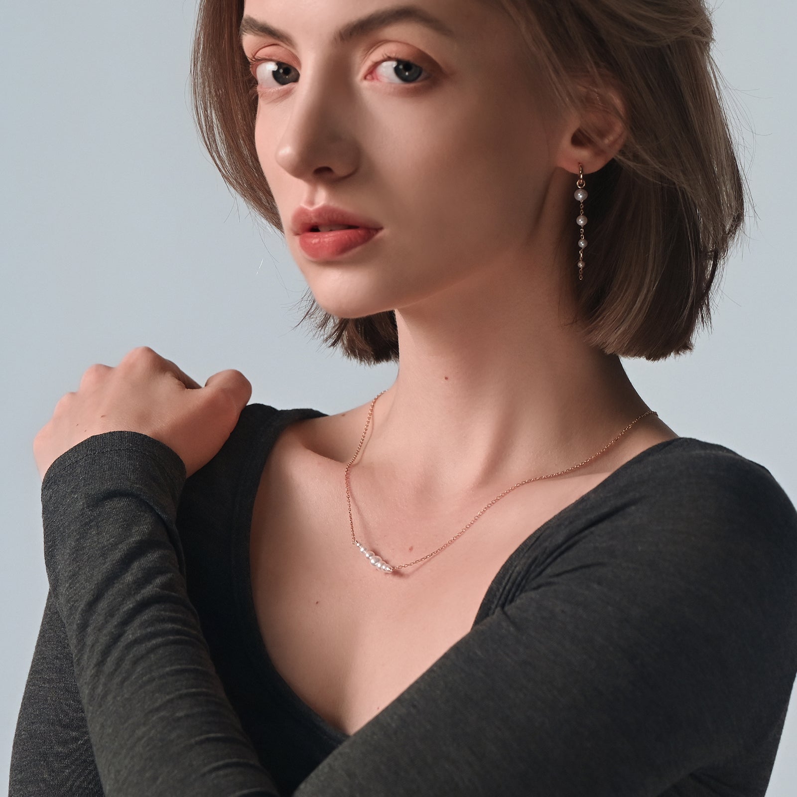 Personalized Hammered Disc with Freshwater Pearl Necklace - 925 Sterling Silver