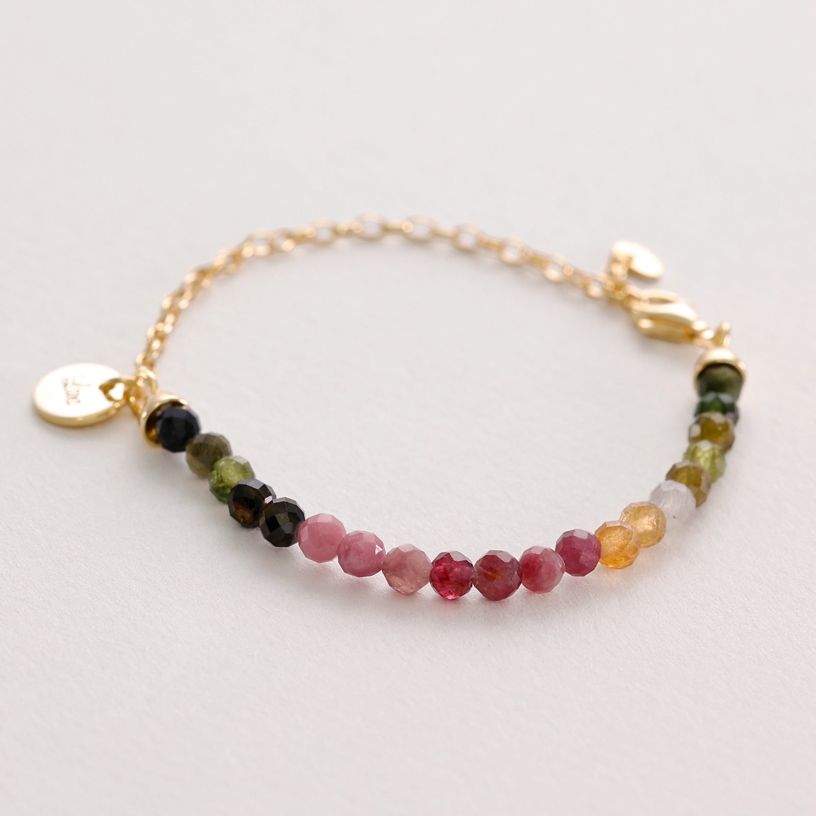 Regenbogen-Turmalin Armband - 925er Sterling Silber