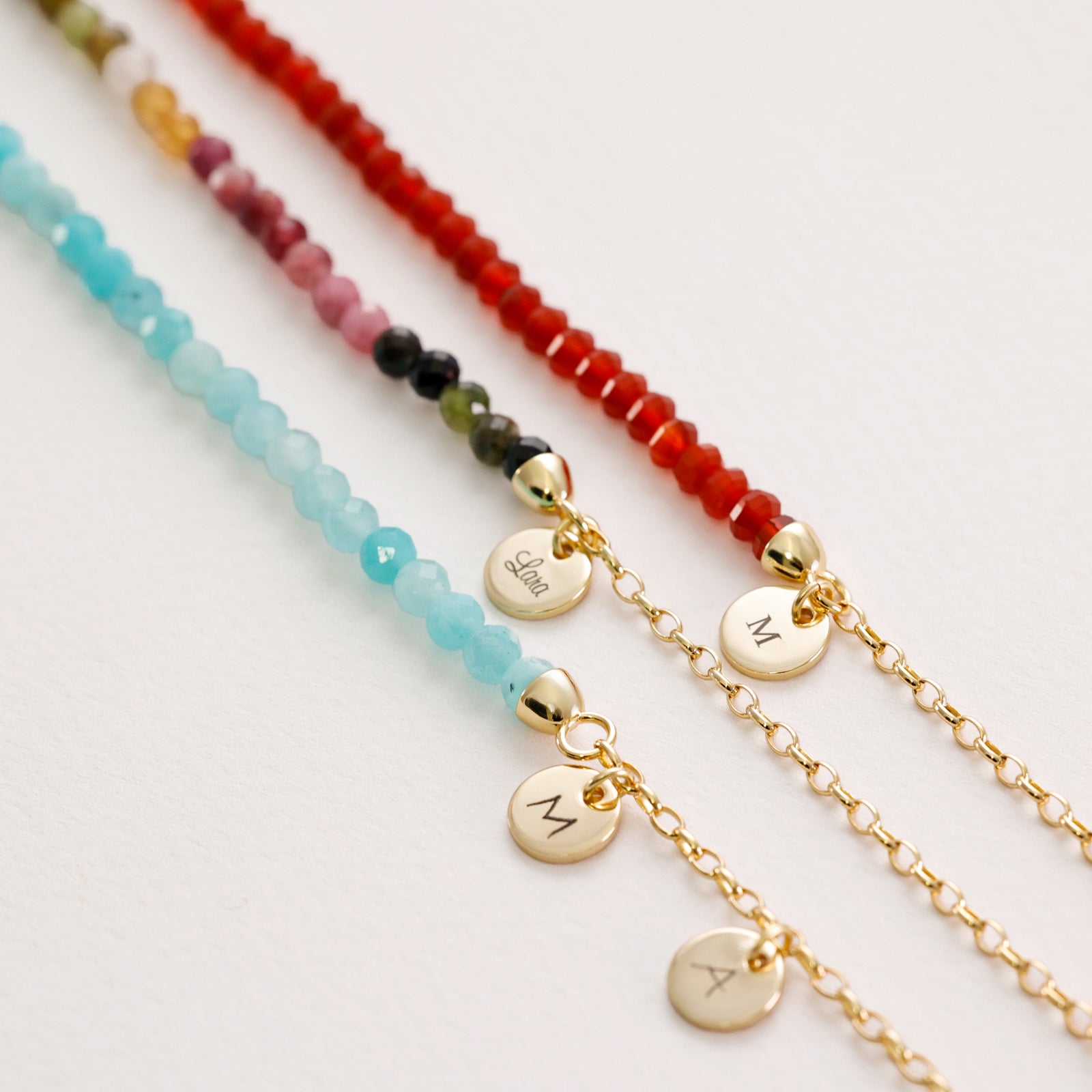 Regenbogen-Turmalin Armband - 925er Sterling Silber