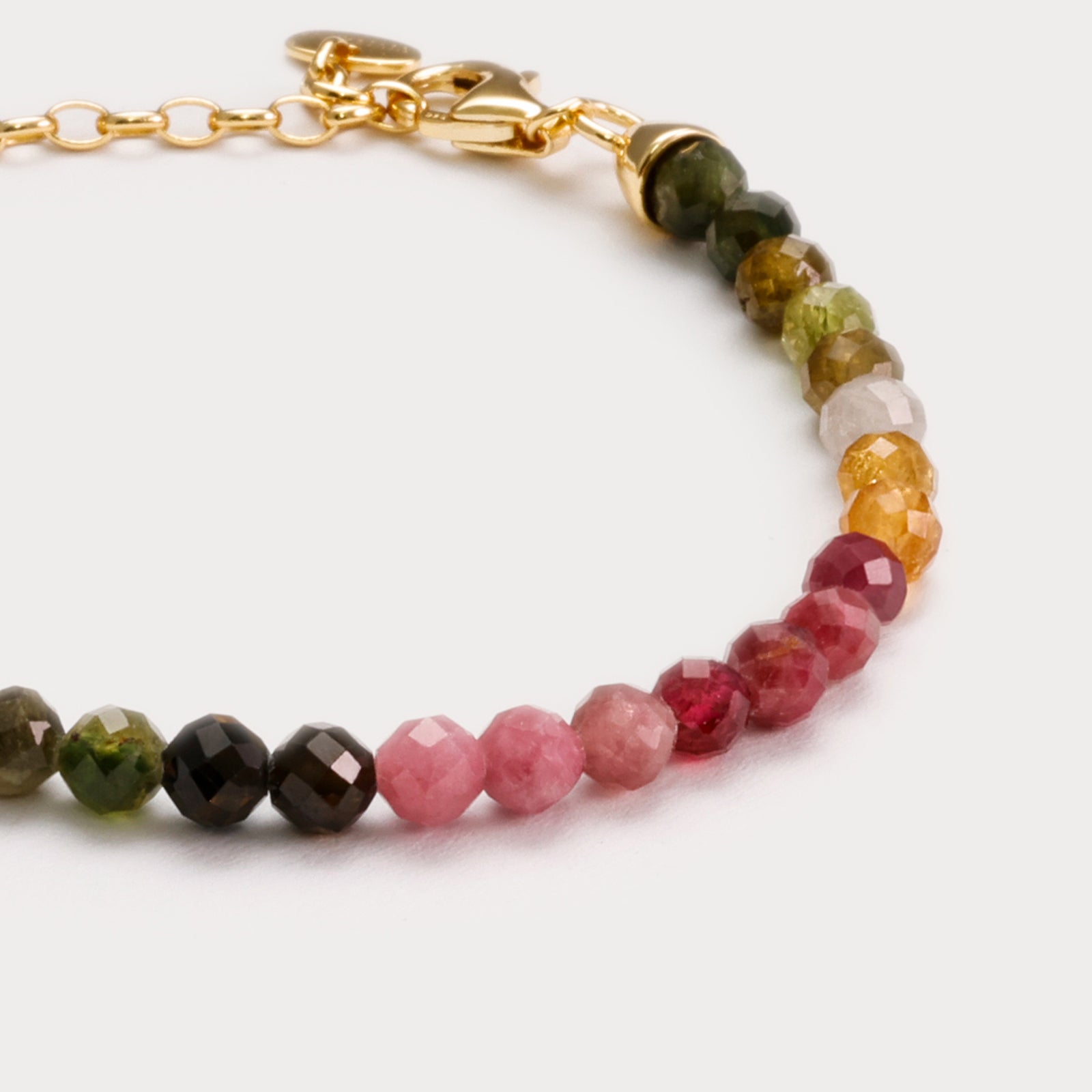 Regenbogen-Turmalin Armband - 925er Sterling Silber