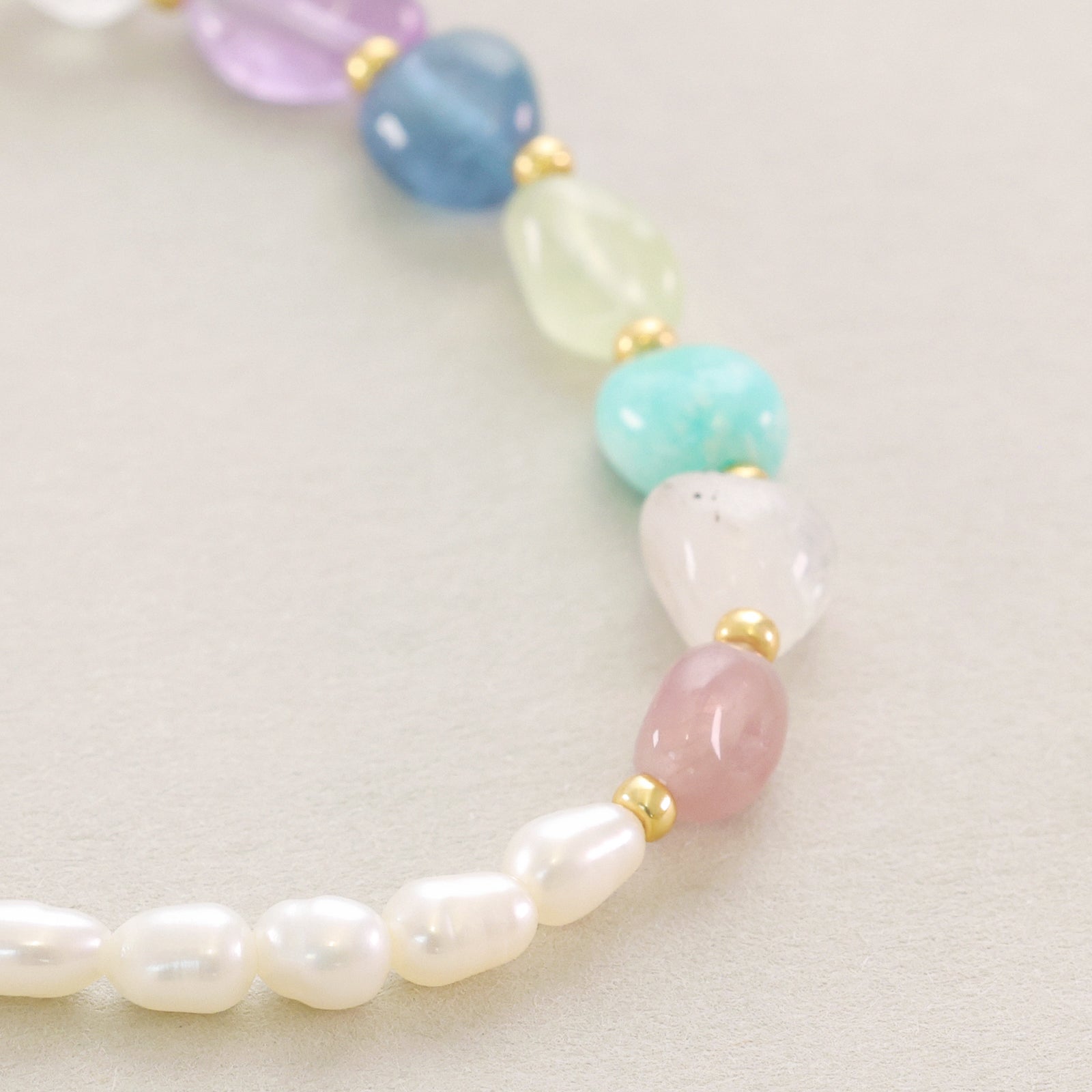 Süßwasserperlen Armband in Chakrafarben - 925 Sterling Silber - Geschenk zur Einschulung mit Karte Kinder Armband VIVIANNASCHMUCK