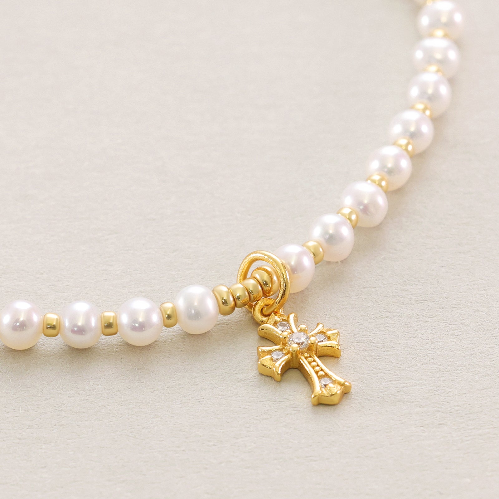 Freshwater pearl bracelet with customizable pendant - 925 sterling silver