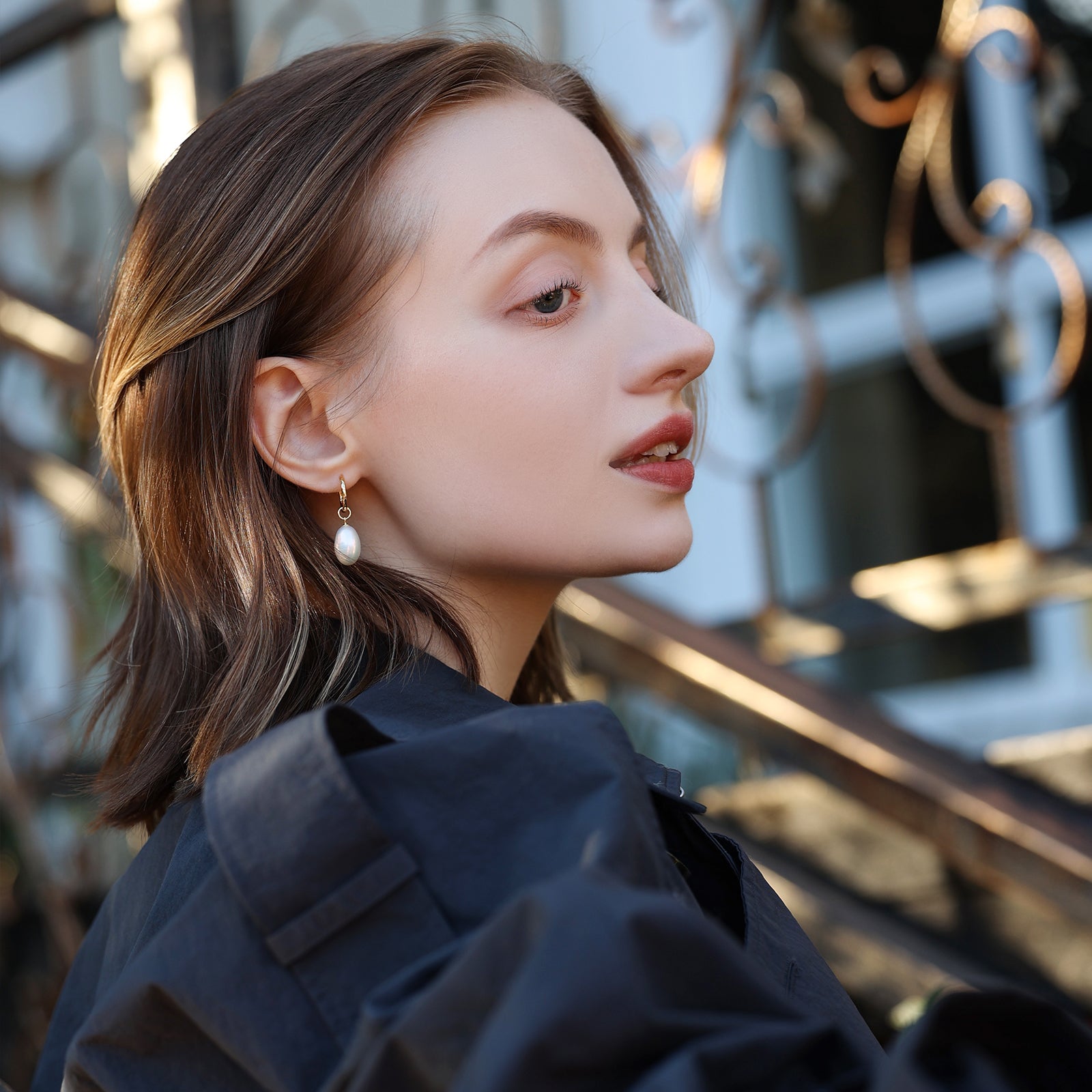 Elegant hoop earrings - 925 sterling silver