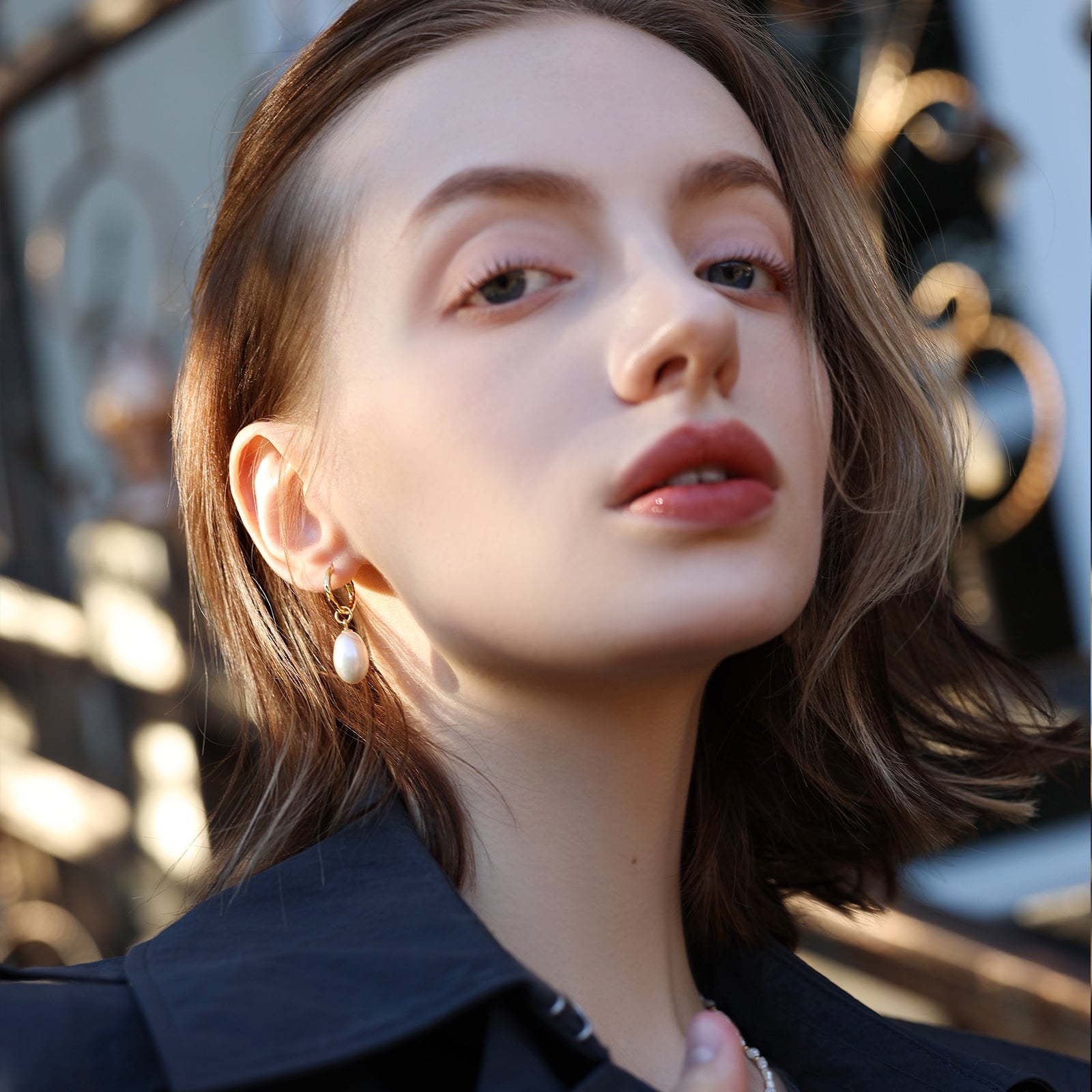 Elegant hoop earrings - 925 sterling silver