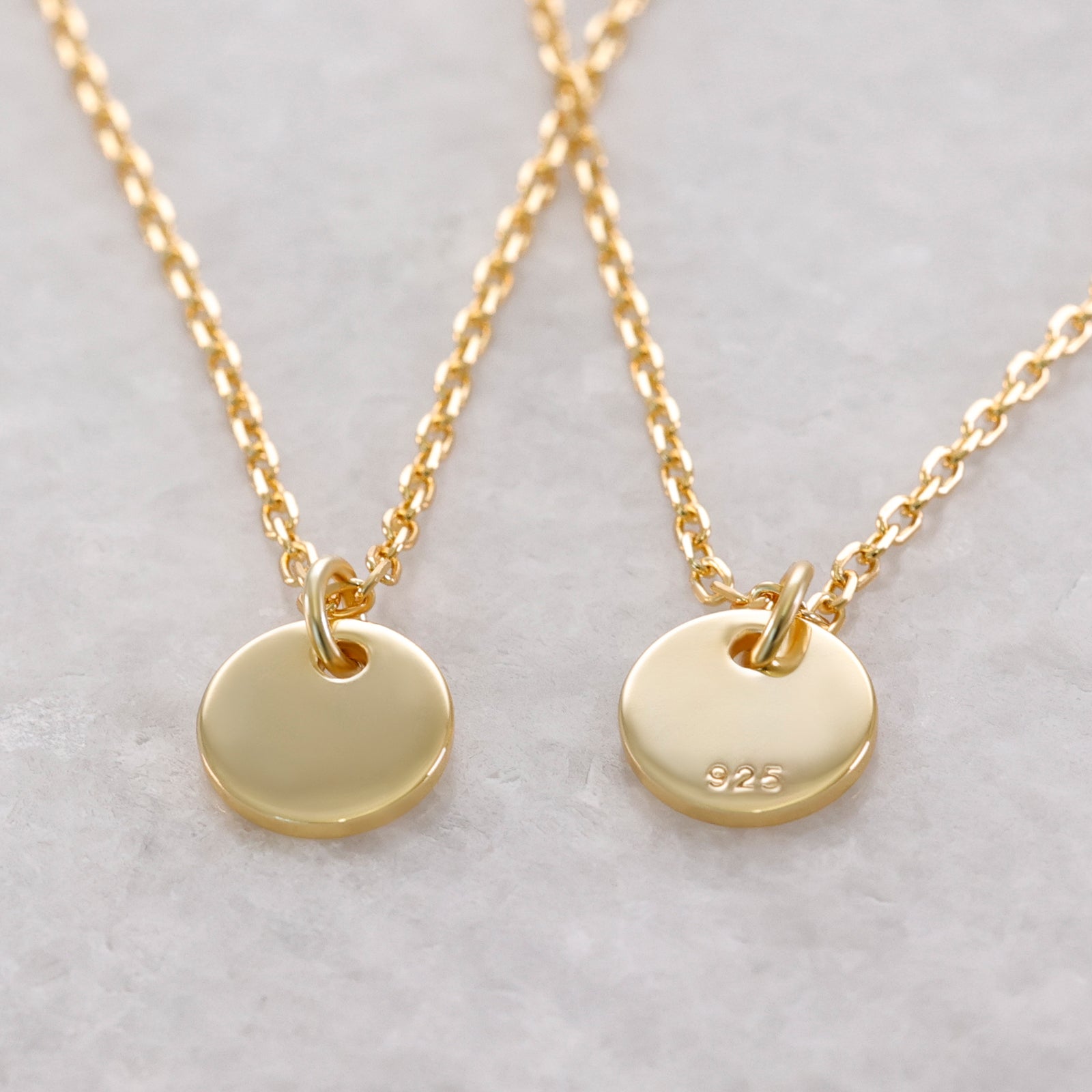 Personalisierte Ketten mit rundem Plättchen - 925er Sterling Silber