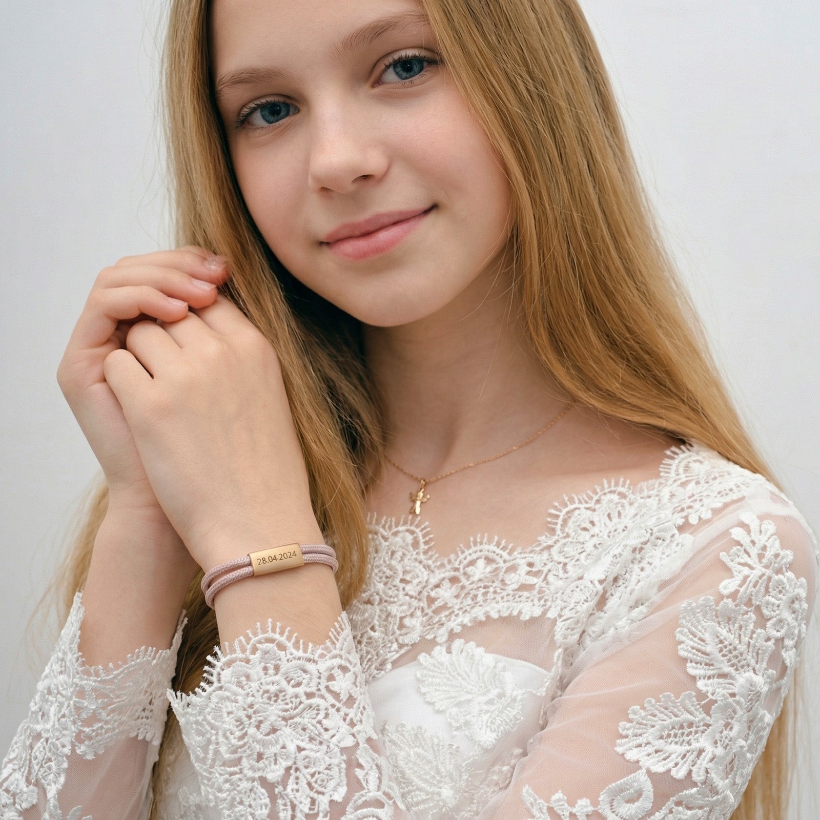 Glitzerndes Segeltau-Armband mit persönlicher Gravur