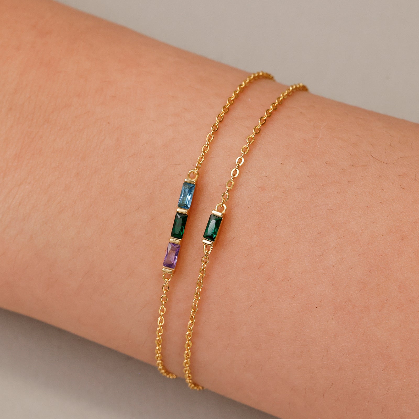 Personalisiertes Geburtsstein-Armband - 925er Sterling Silber - individuell wählbar