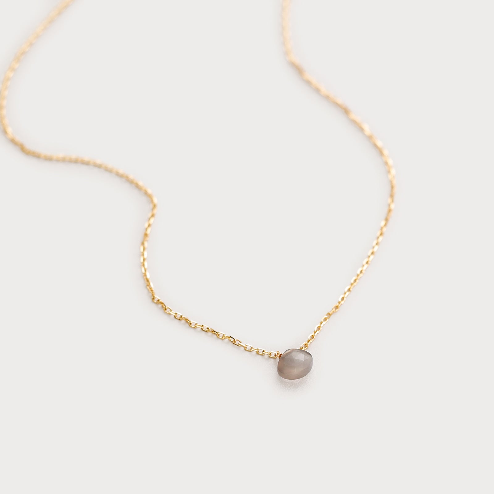 Graue Mondsteinkette - 925er Sterling Silber