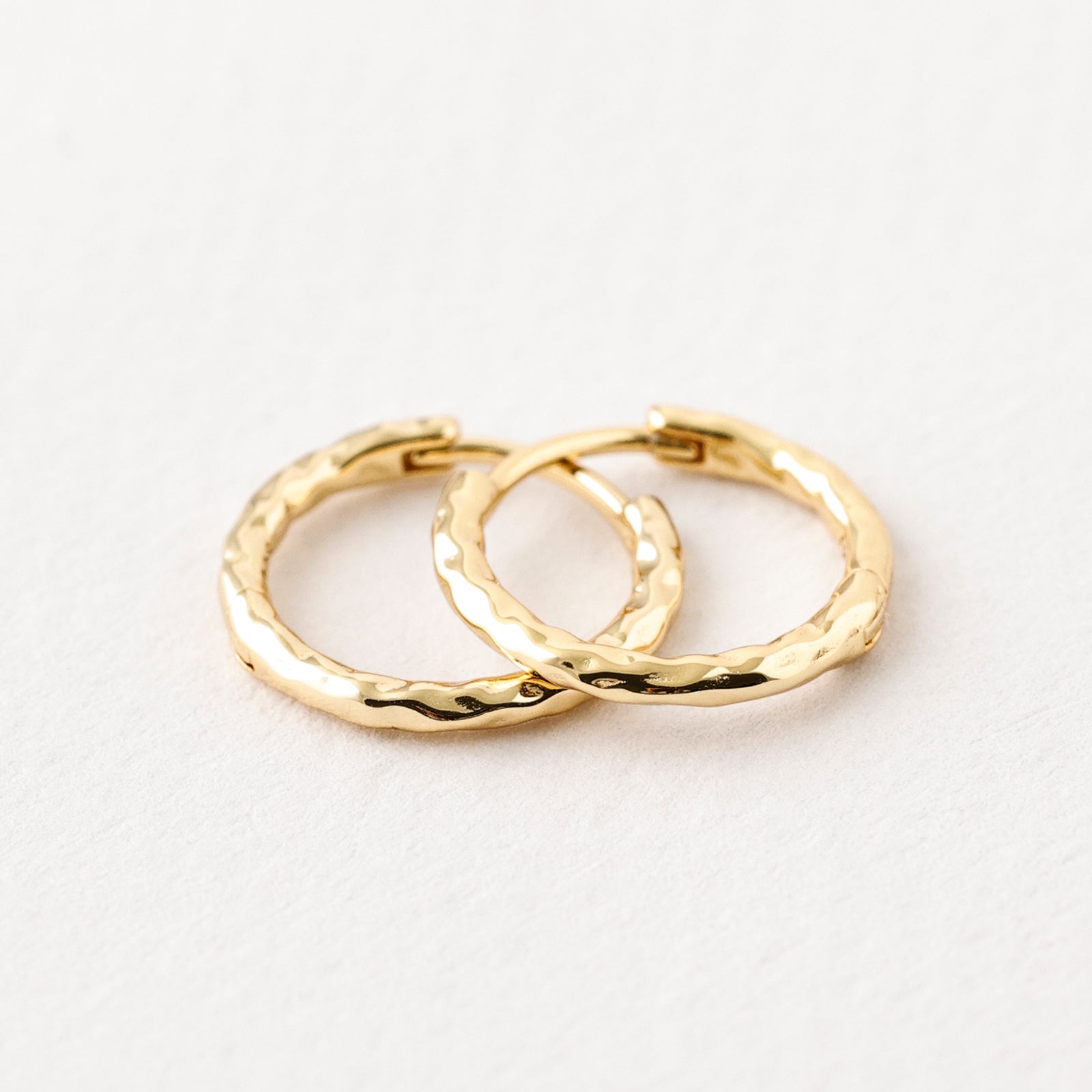 Hoop earrings made of 925 sterling silver - Hoop earrings with hammered finish - Gold or silver - Real silver earrings - OS004