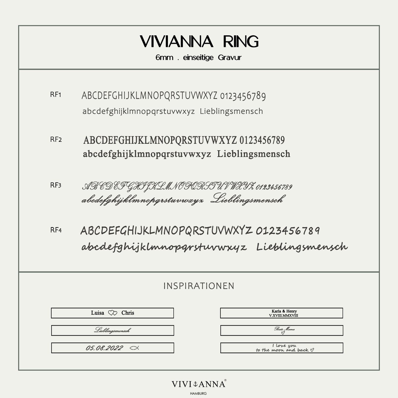 High-quality name ring with engraving - Unisex ring - 6 mm