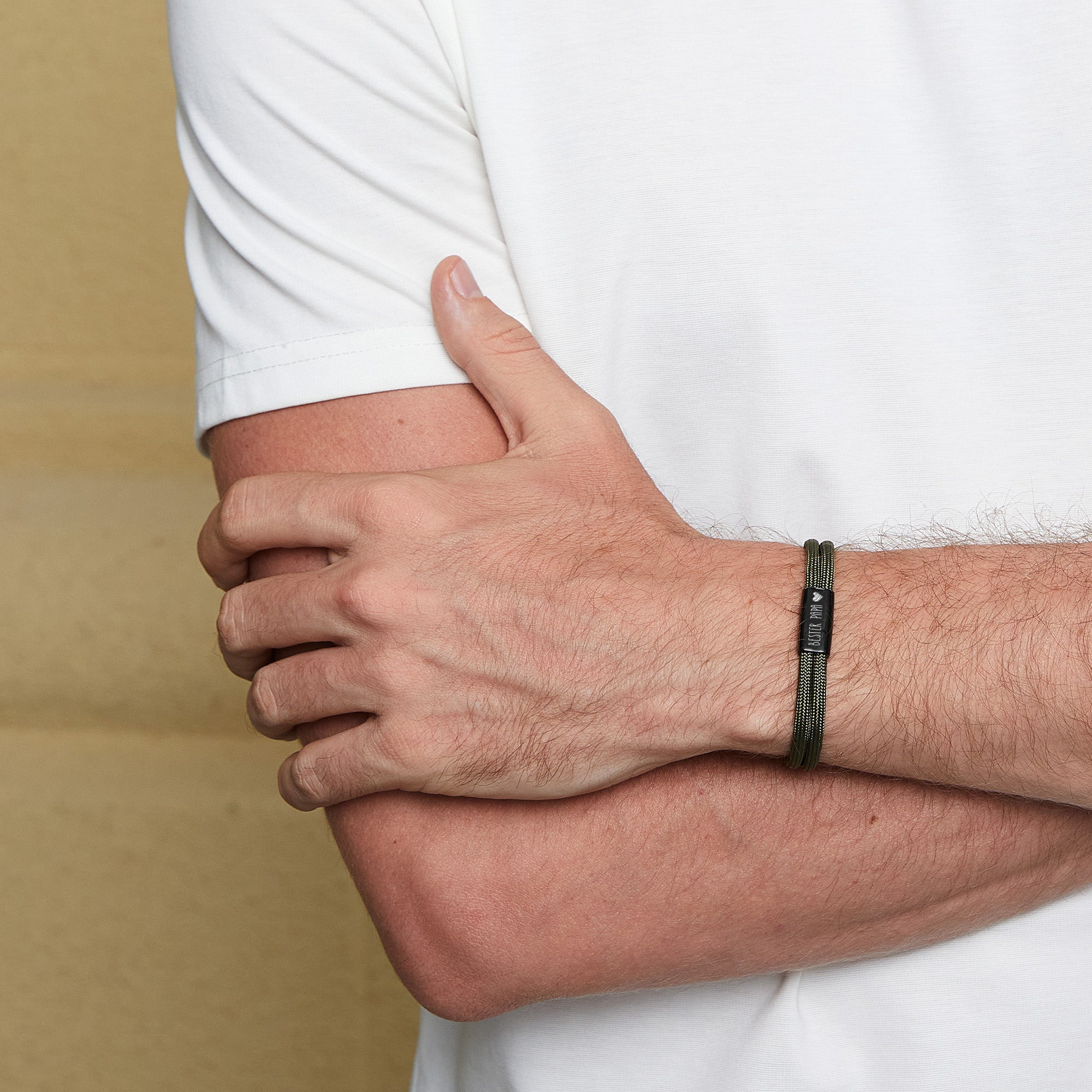 Papa Armband - Herren Armband - Personalisiertes Segeltau Armband - Geschenk für Papa - Wunschgravur - Partnerarmband -Edelstahl A213