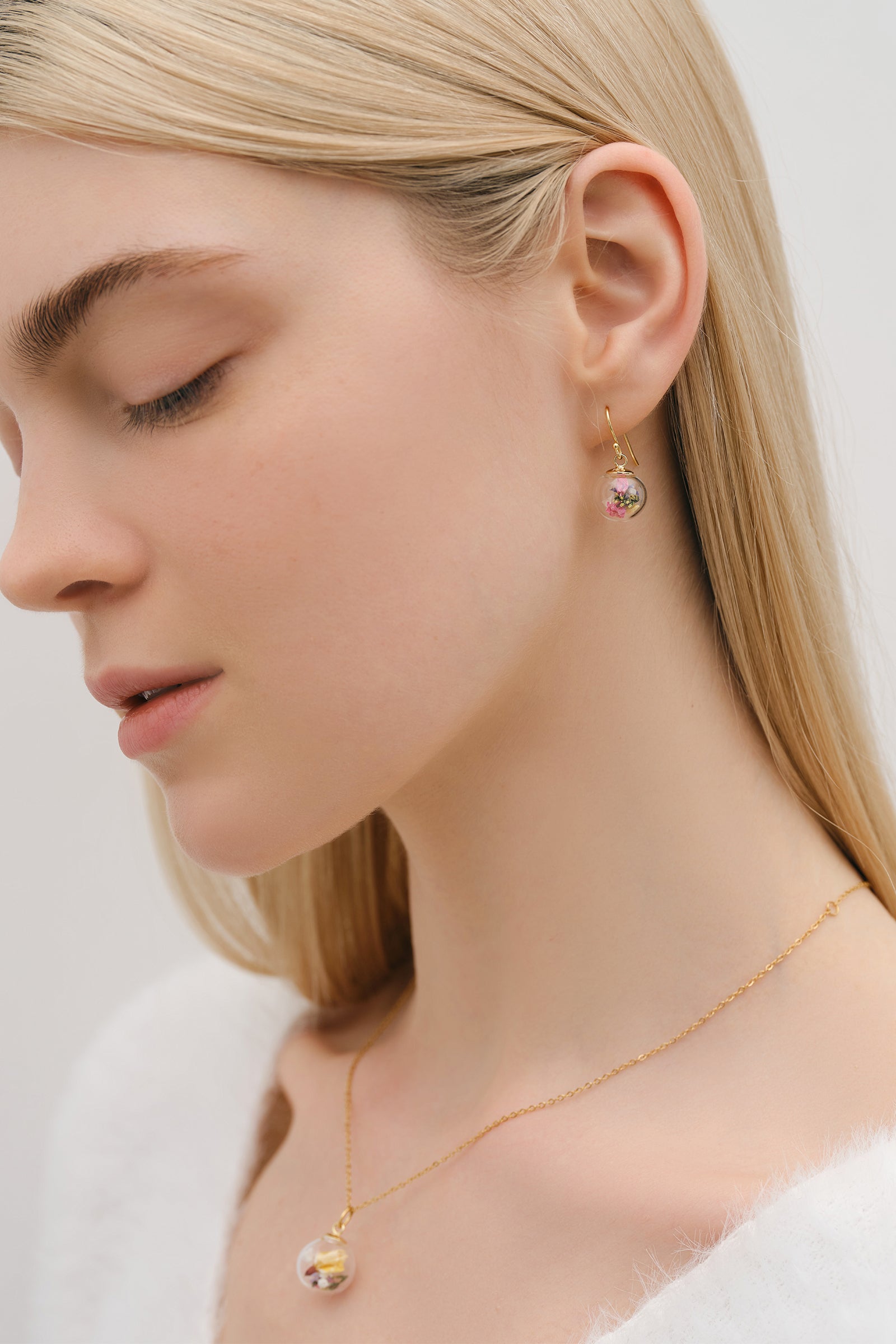 Real Flower Earrings - 925 Sterling Silver Earrings