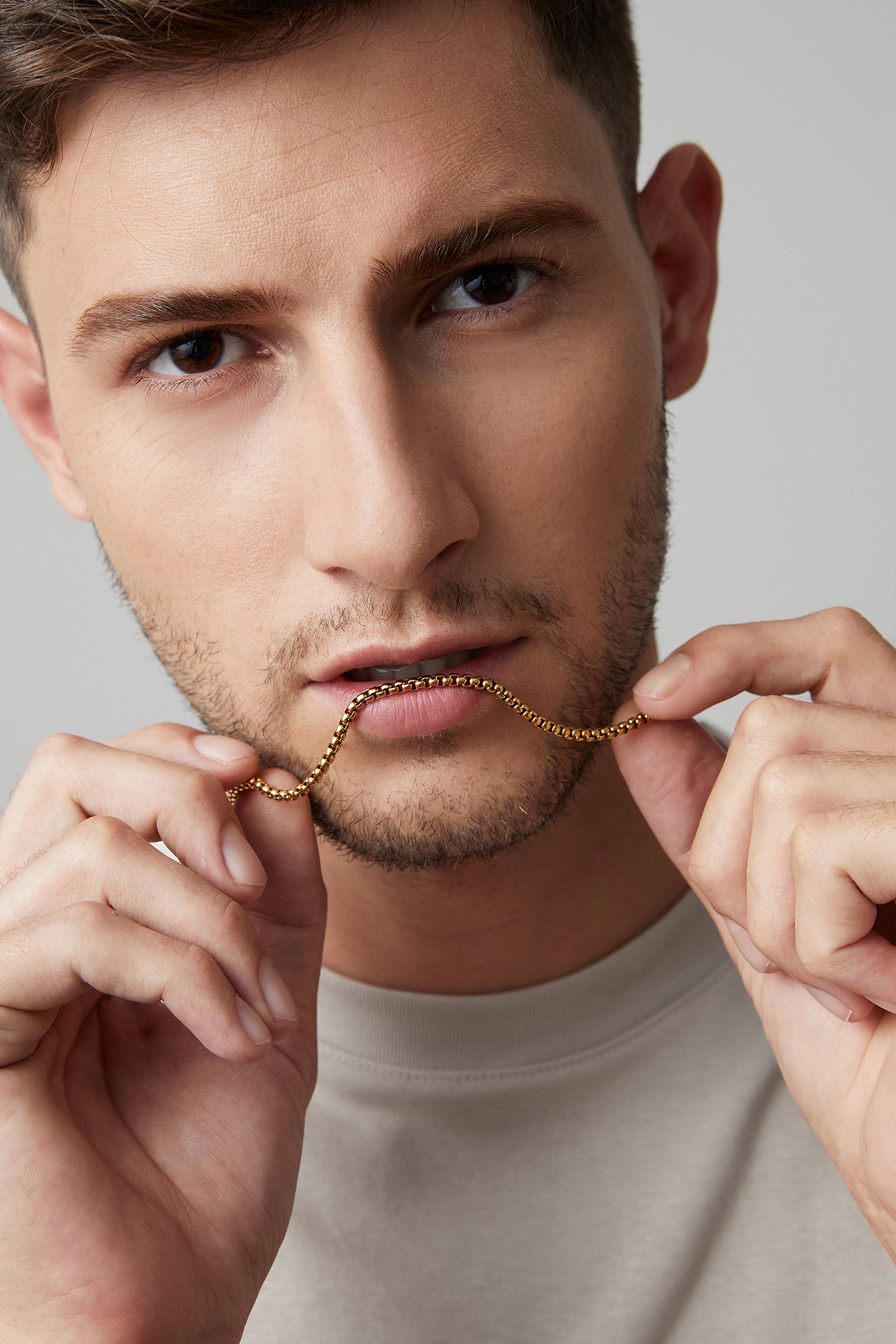 High-quality men's necklace made of stainless steel
