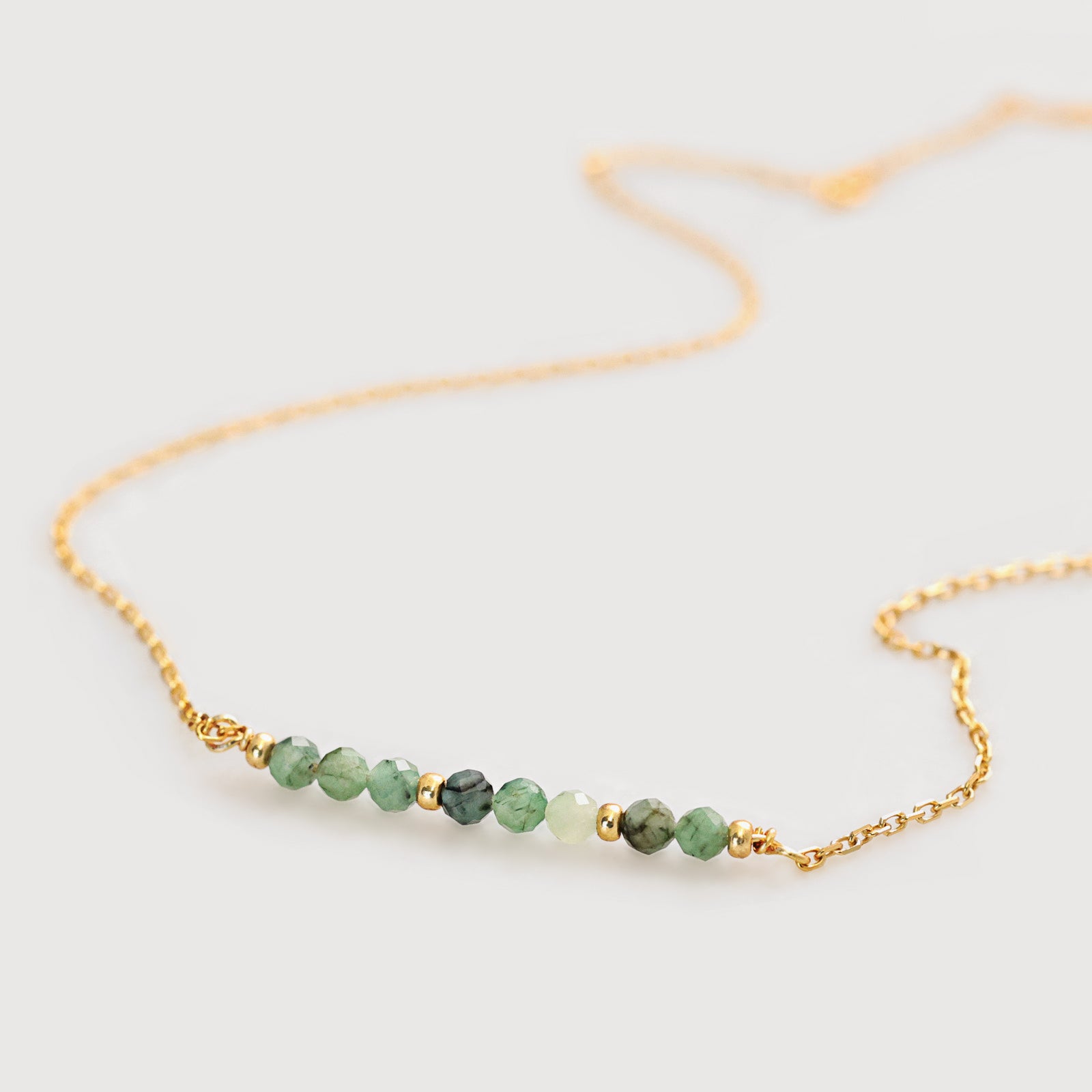 Geburtsstein-Halskette aus Naturstein - 925er Sterling Silber