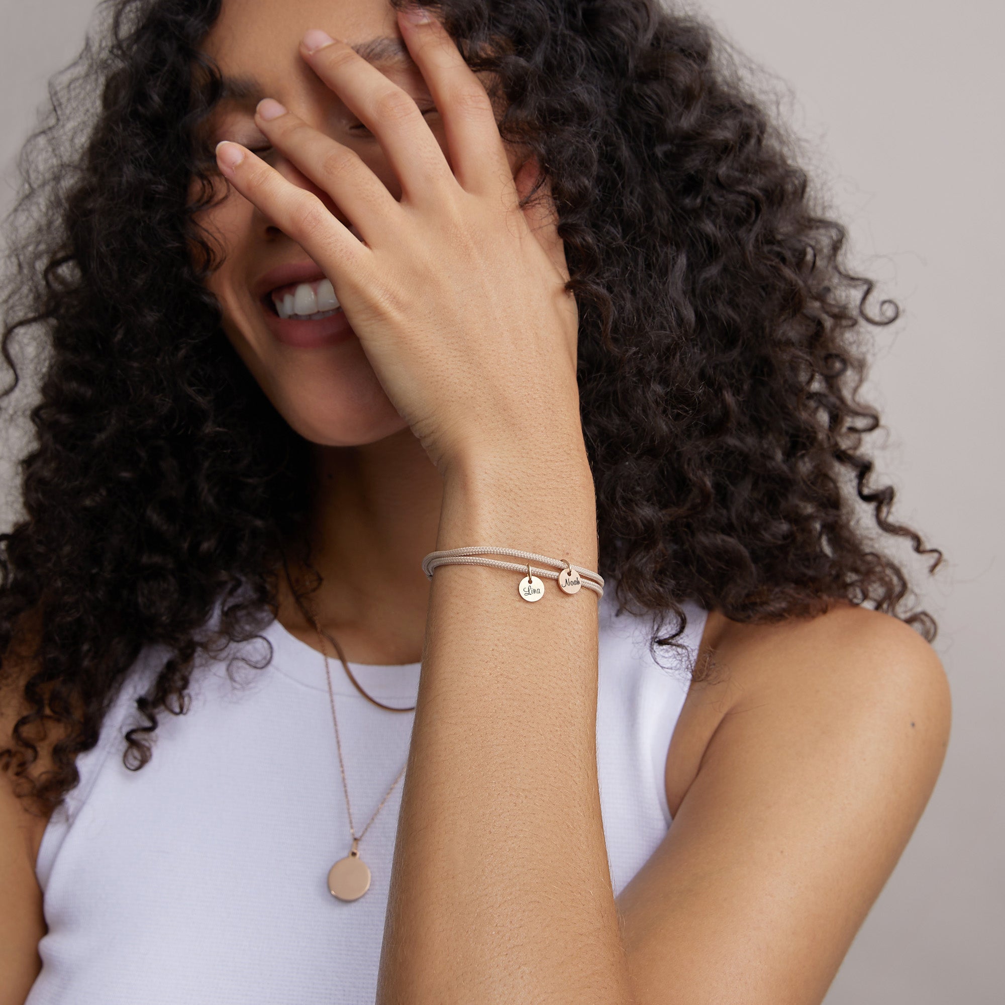 Segeltau Armband mit personalisiertem Anhänger Damen Armband VIVIANNASCHMUCK