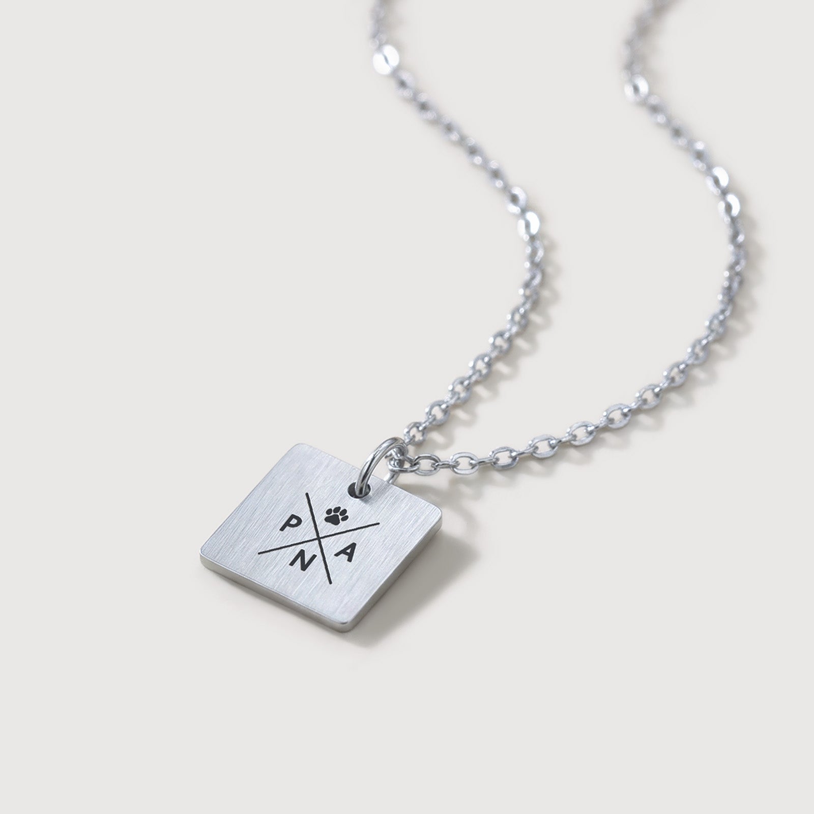 Kette für Herren mit eckigem Gravurplättchen Herren Halskette VIVIANNASCHMUCK