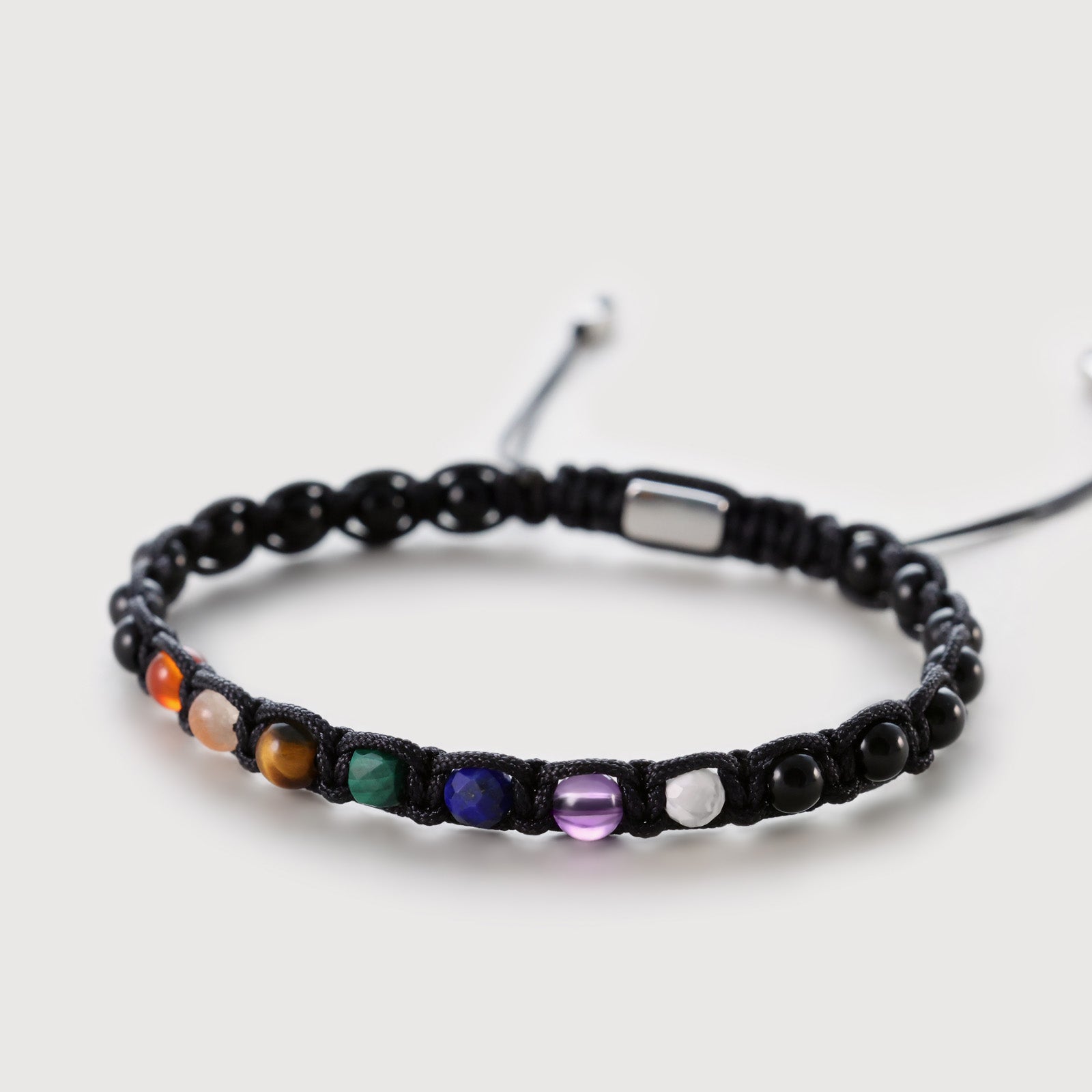Onyx 7-Chakra Energie-Makramee-Armband