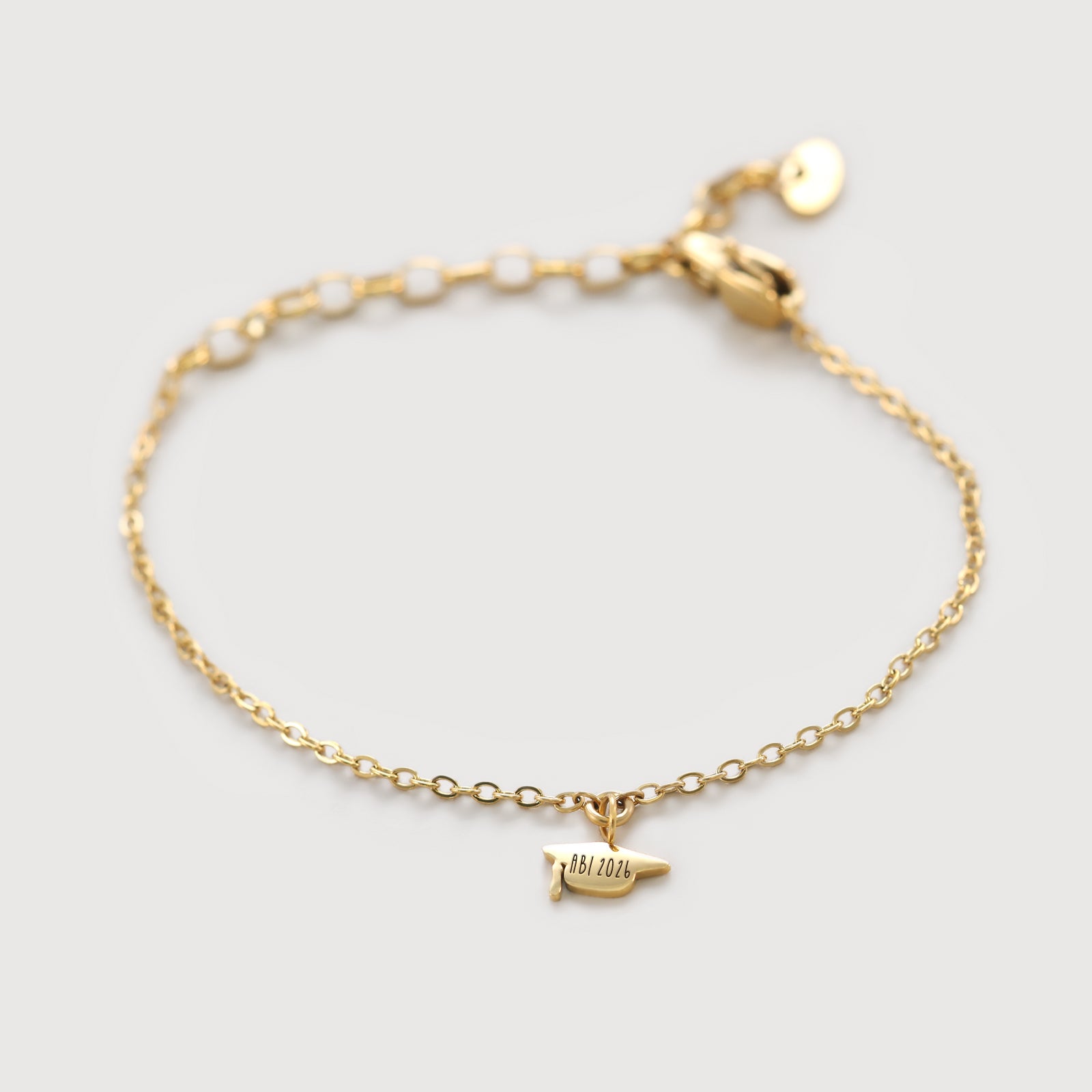 Personalisiertes Abschluss Armband mit Doktorhut Anhänger Damen Armband VIVIANNASCHMUCK