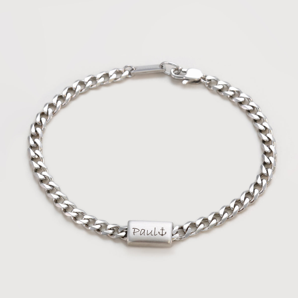 Herren Armband mit gravierbarer Perle – Edelstahl
