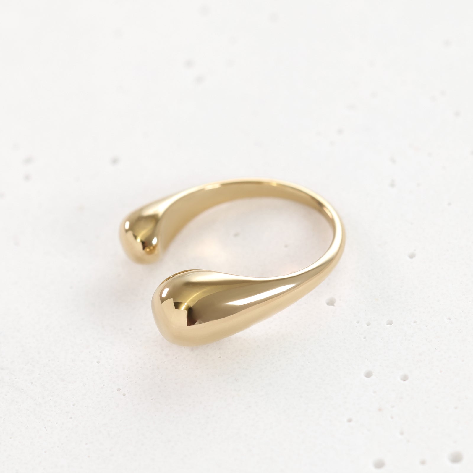 Minimalistischer Open Ring – Tropfendesign