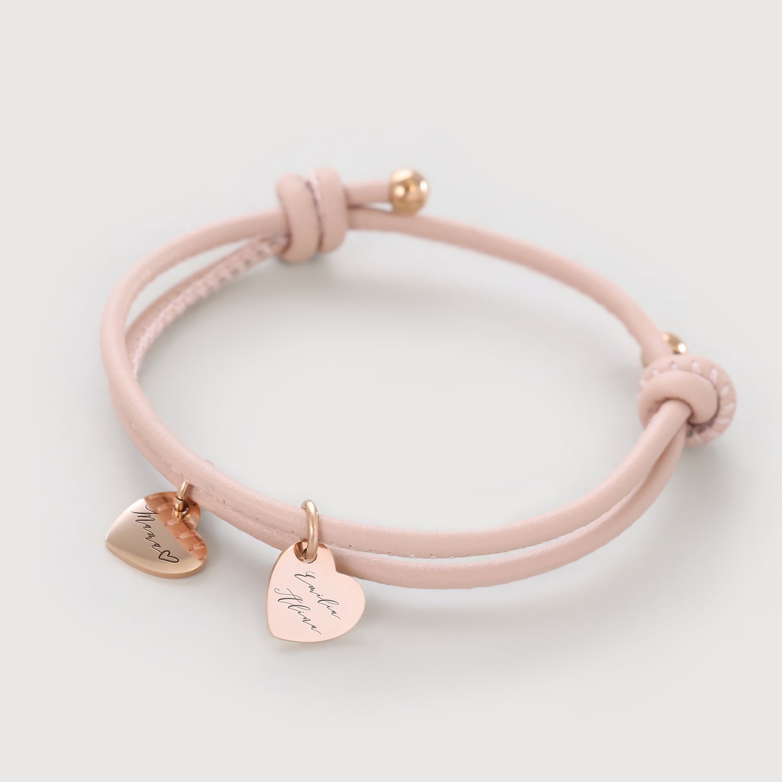 Herz-Anhänger Lederarmband mit Gravur Damen Armband VIVIANNASCHMUCK