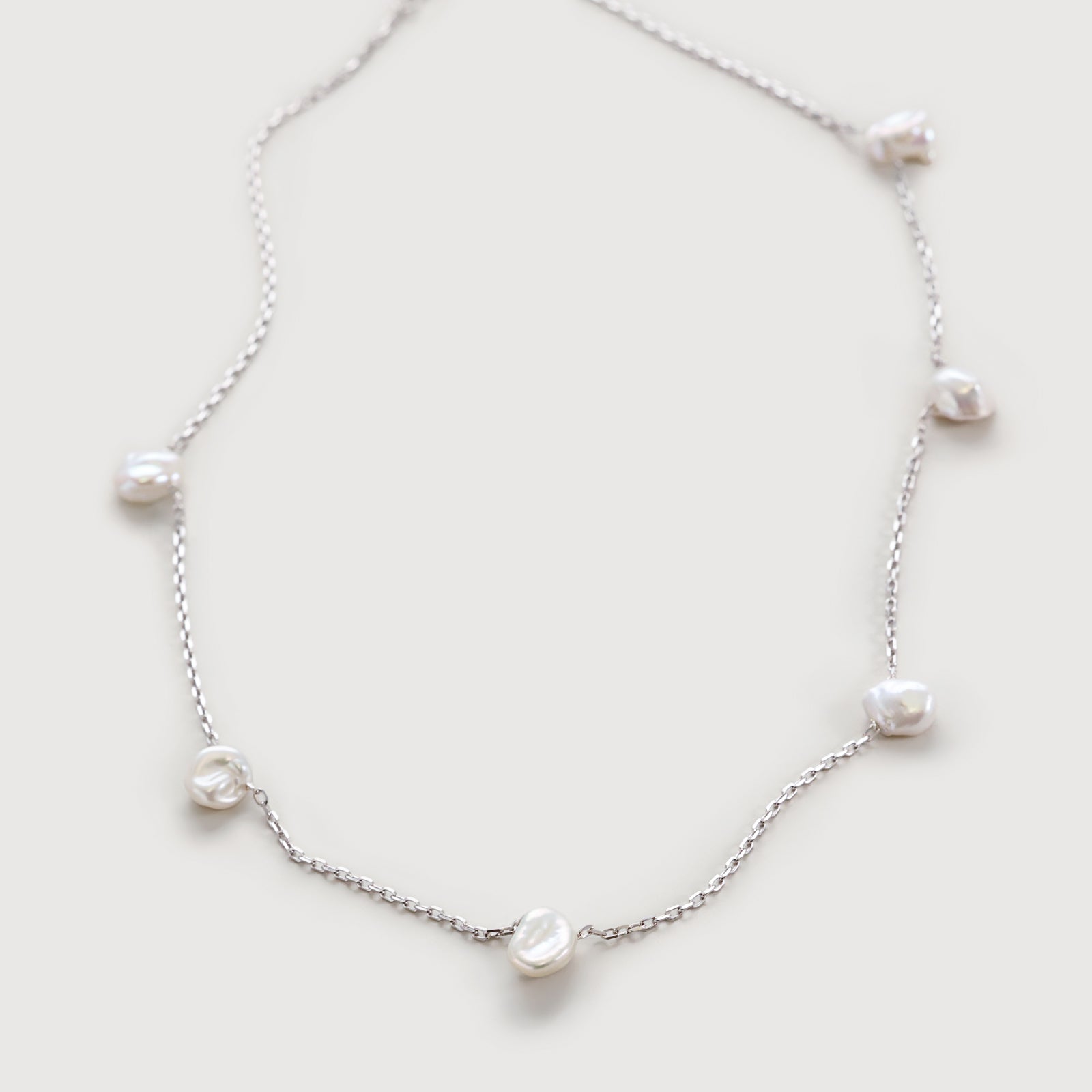 Freshwater pearl necklace - 925 sterling silver - minimalist gift