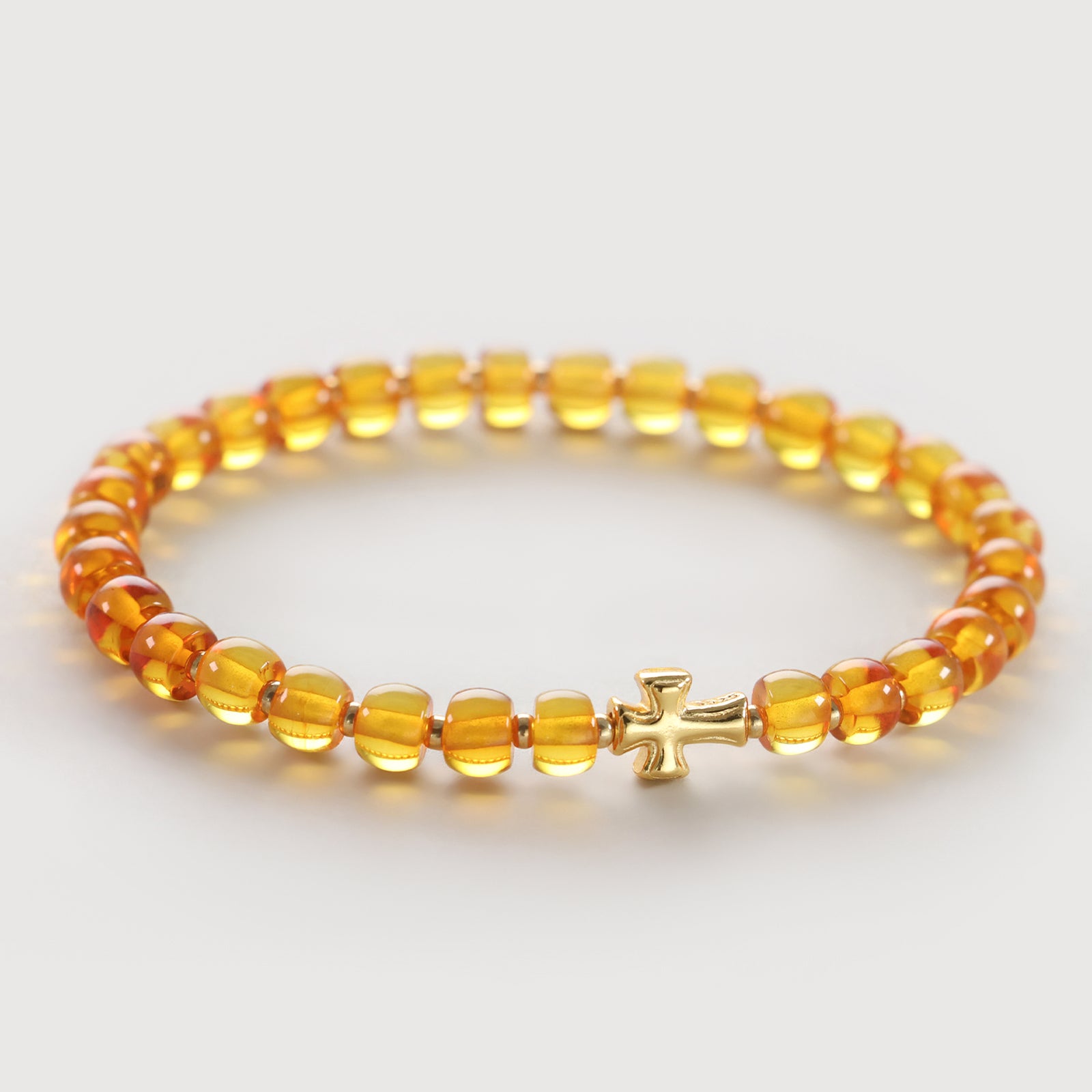 Amber bracelet with engravable heart pendant