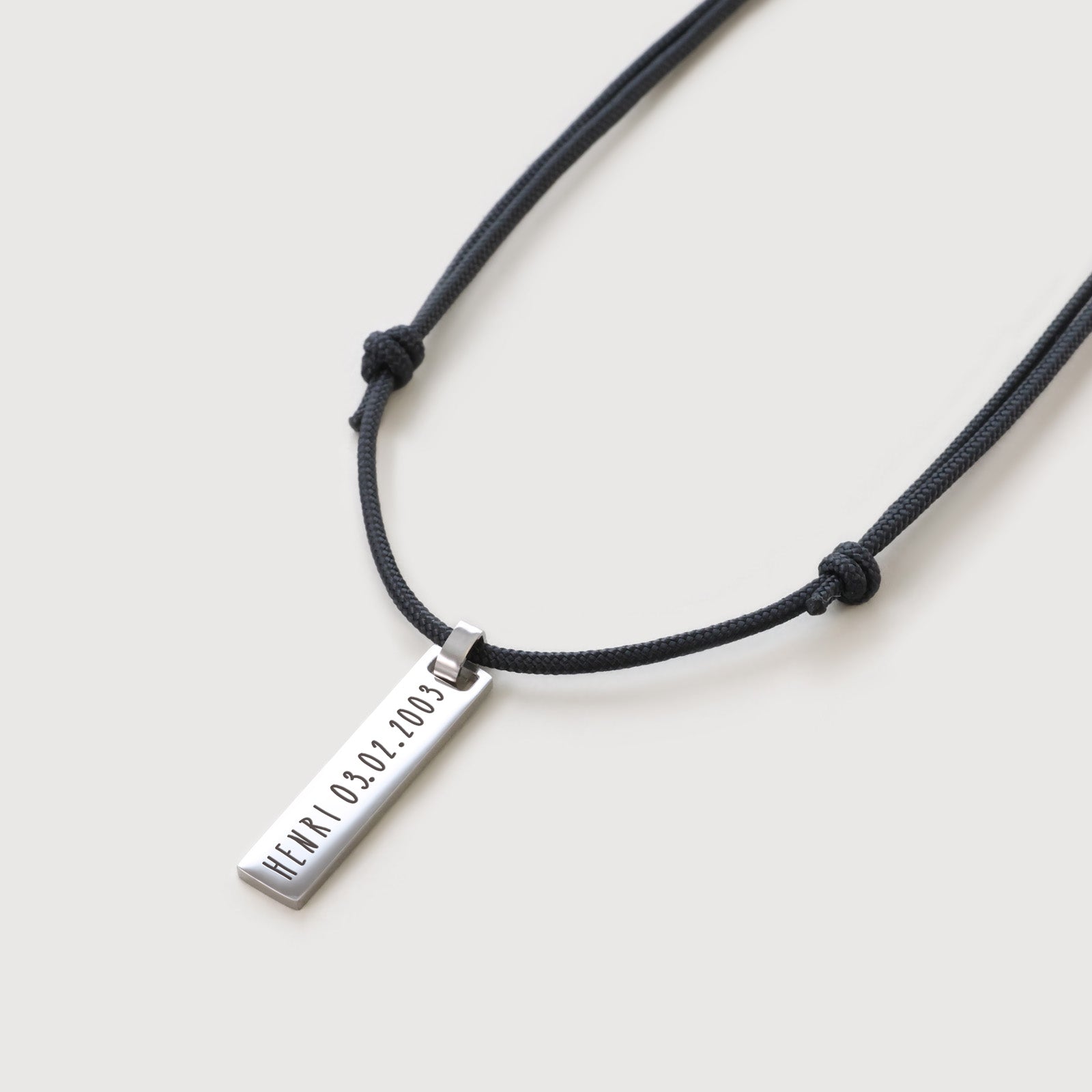 Herren Gravurkette mit Segeltau – verstellbar & wasserfest Herren Halskette VIVIANNASCHMUCK