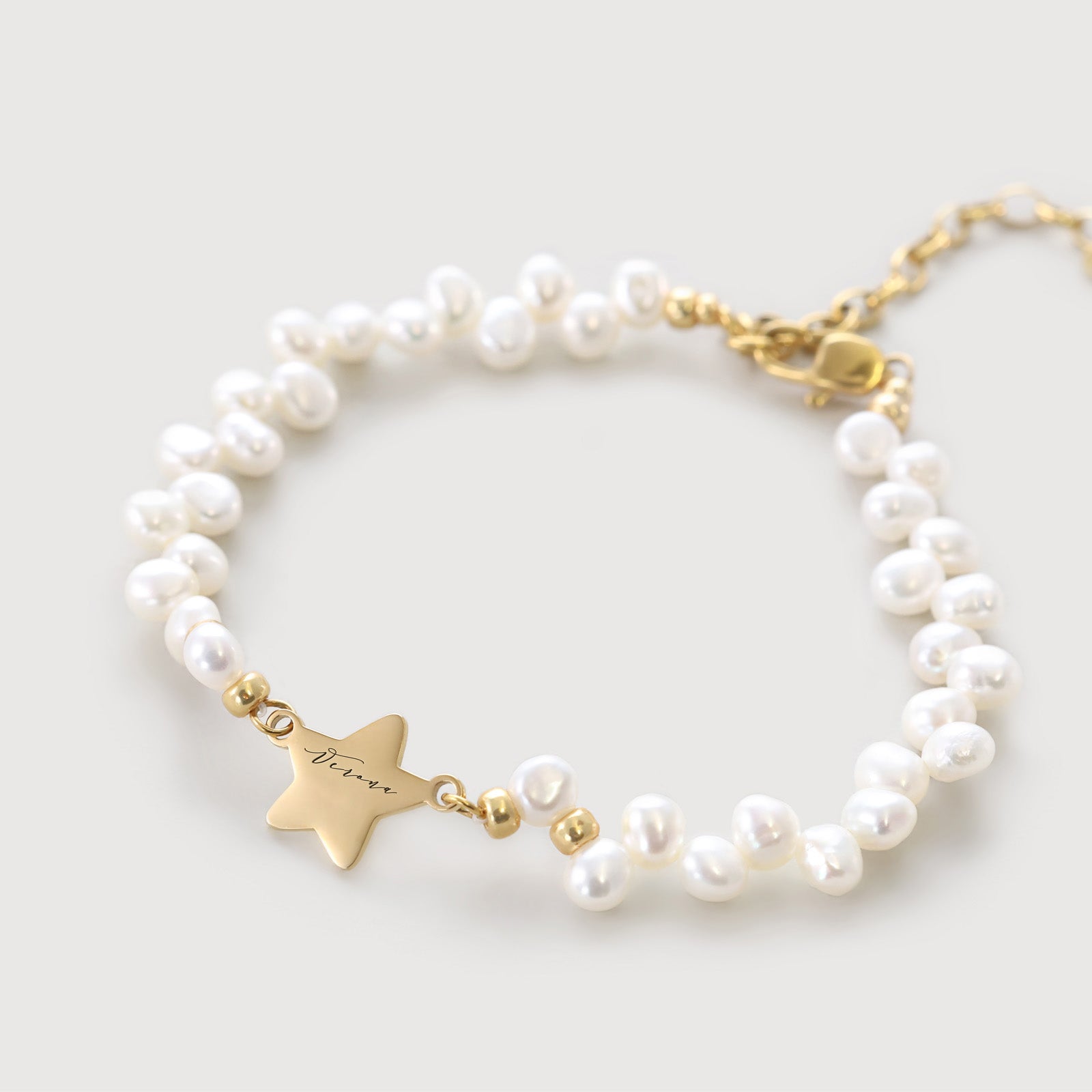 Süßwasserperlen Armband mit Sternanhänger Damen Armband VIVIANNASCHMUCK