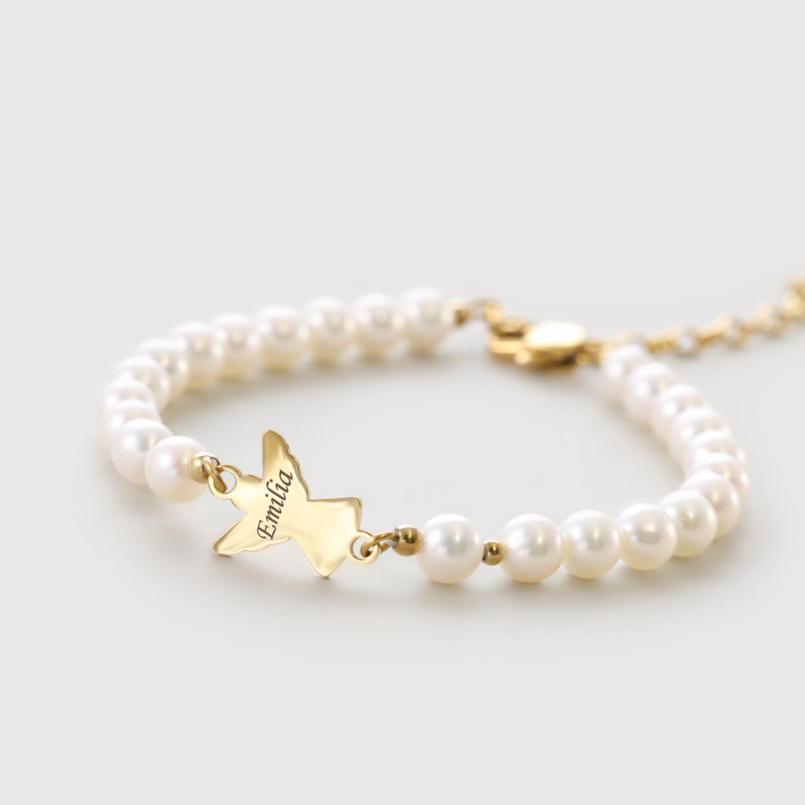 Engel Armband mit Süßwasserperlen Kinder Armband VIVIANNASCHMUCK