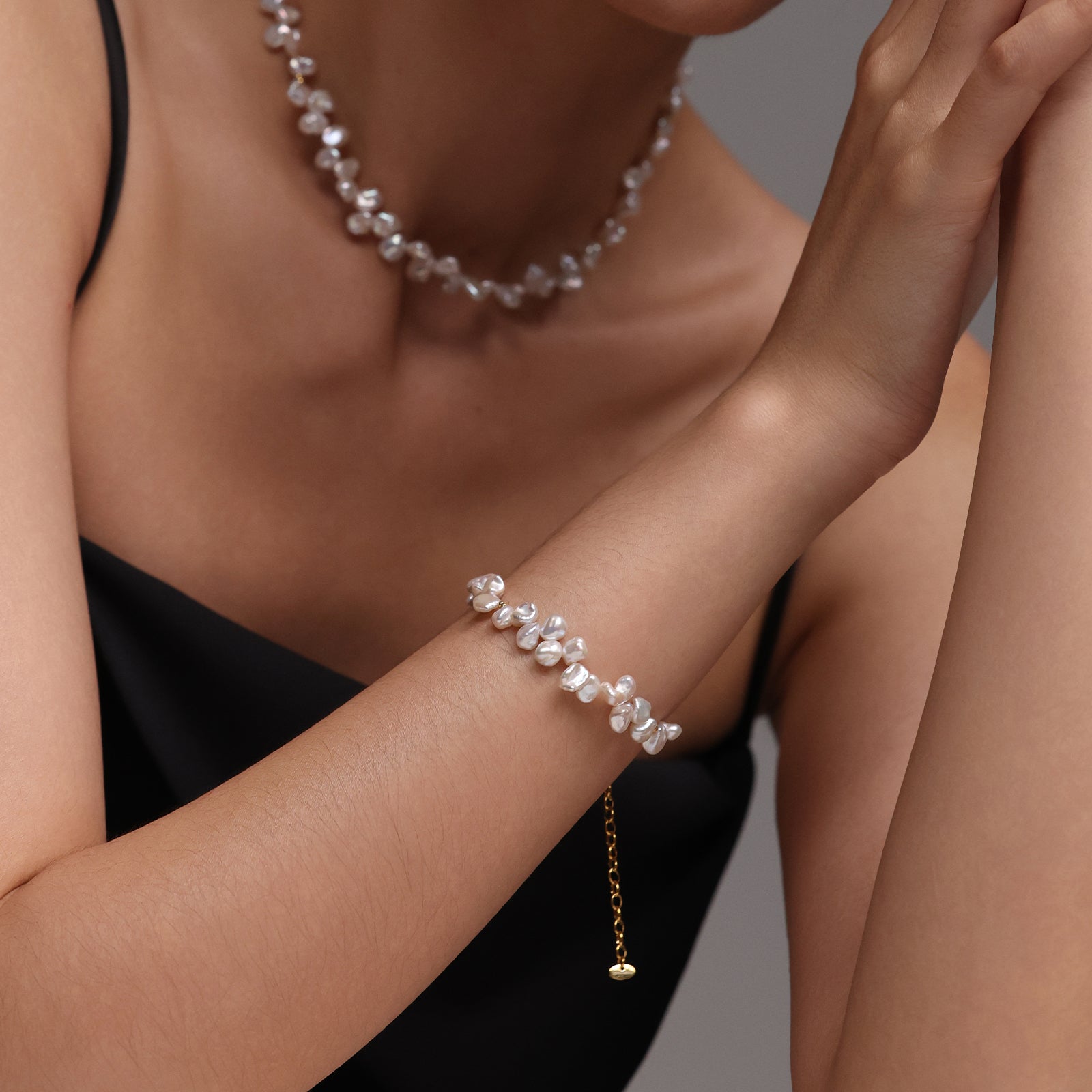 Freshwater pearl necklace - 925 sterling silver - minimalist gift