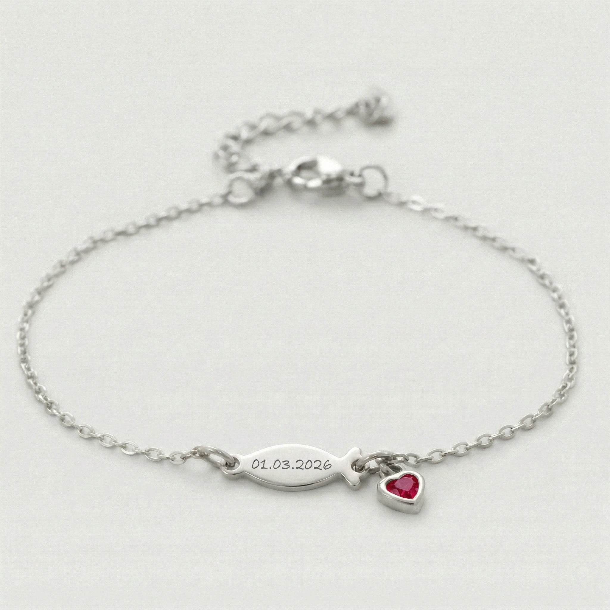 Personalisiertes Ichthys Armband mit Geburtsstein Kinder Armband VIVIANNASCHMUCK