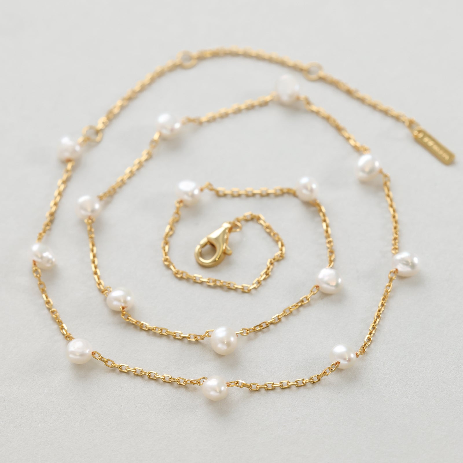 Freshwater pearl necklace - 925 sterling silver - minimalist gift