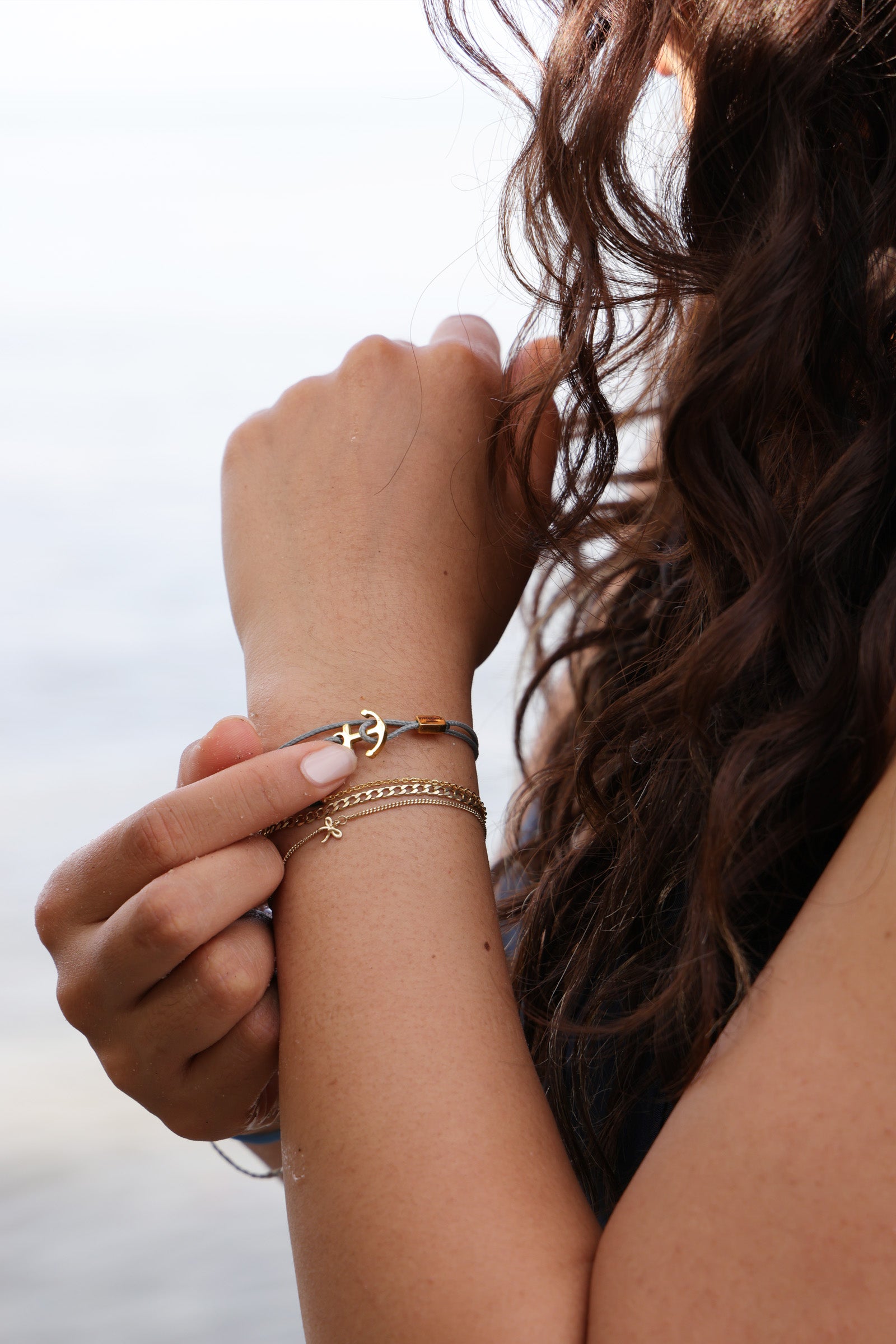 Men's bracelet - Personalized sailing rope bracelet - Surfer bracelet - 4 sides engraving - Bracelet with engraving - Stainless steel gold silver - A199 gs