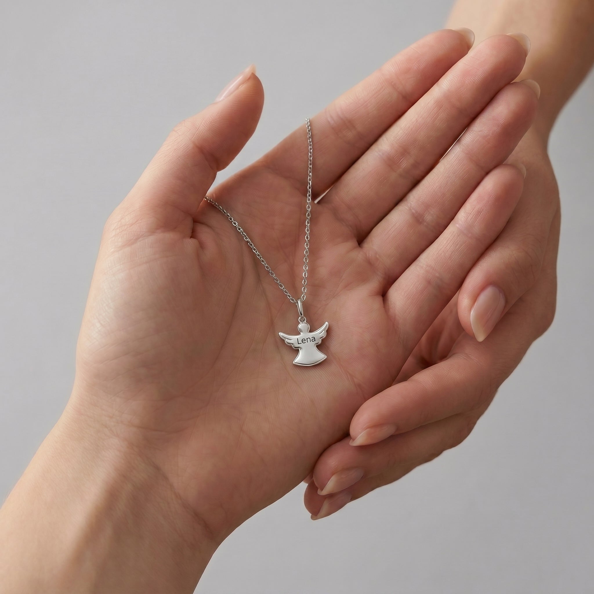 Schutzengel Halskette mit Gravur – 925 Sterling Silber Kinder Halsketten VIVIANNASCHMUCK