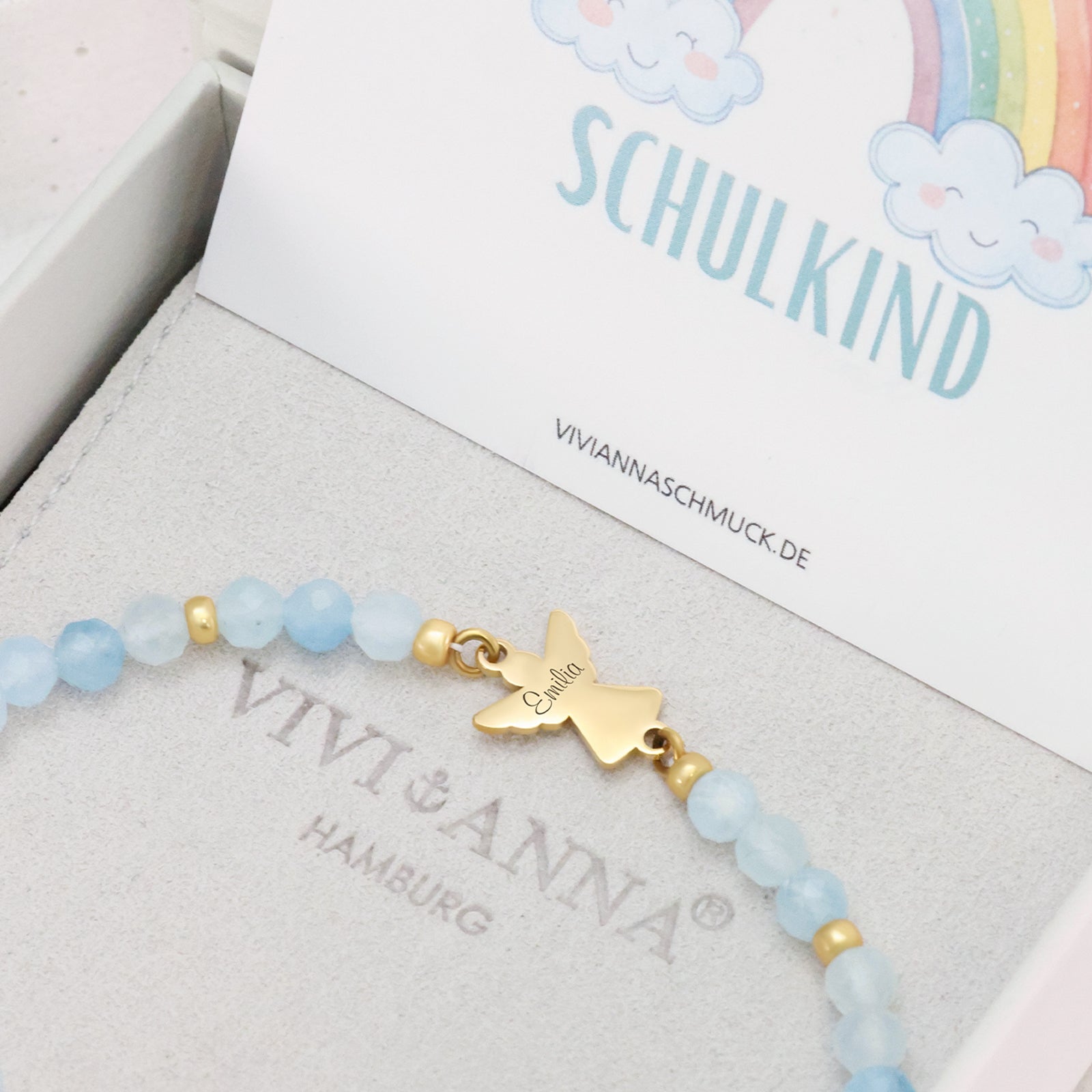 Personalized protective bracelet with guardian angel &amp; freshwater pearls