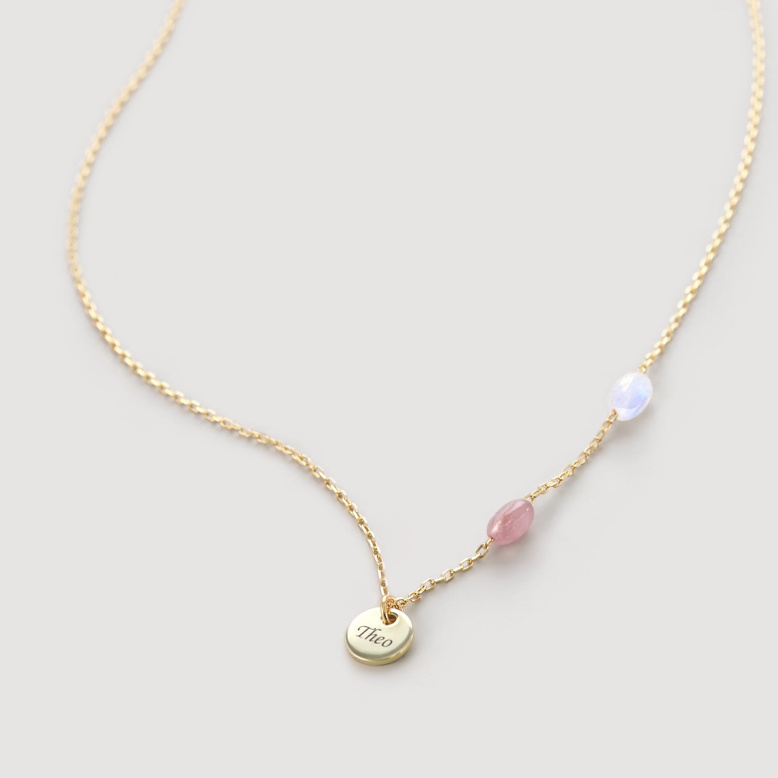 Individuelle Heilenergie-Kette mit personalisiertem Plättchen - 925er Sterling Silber Damen Halskette VIVIANNASCHMUCK