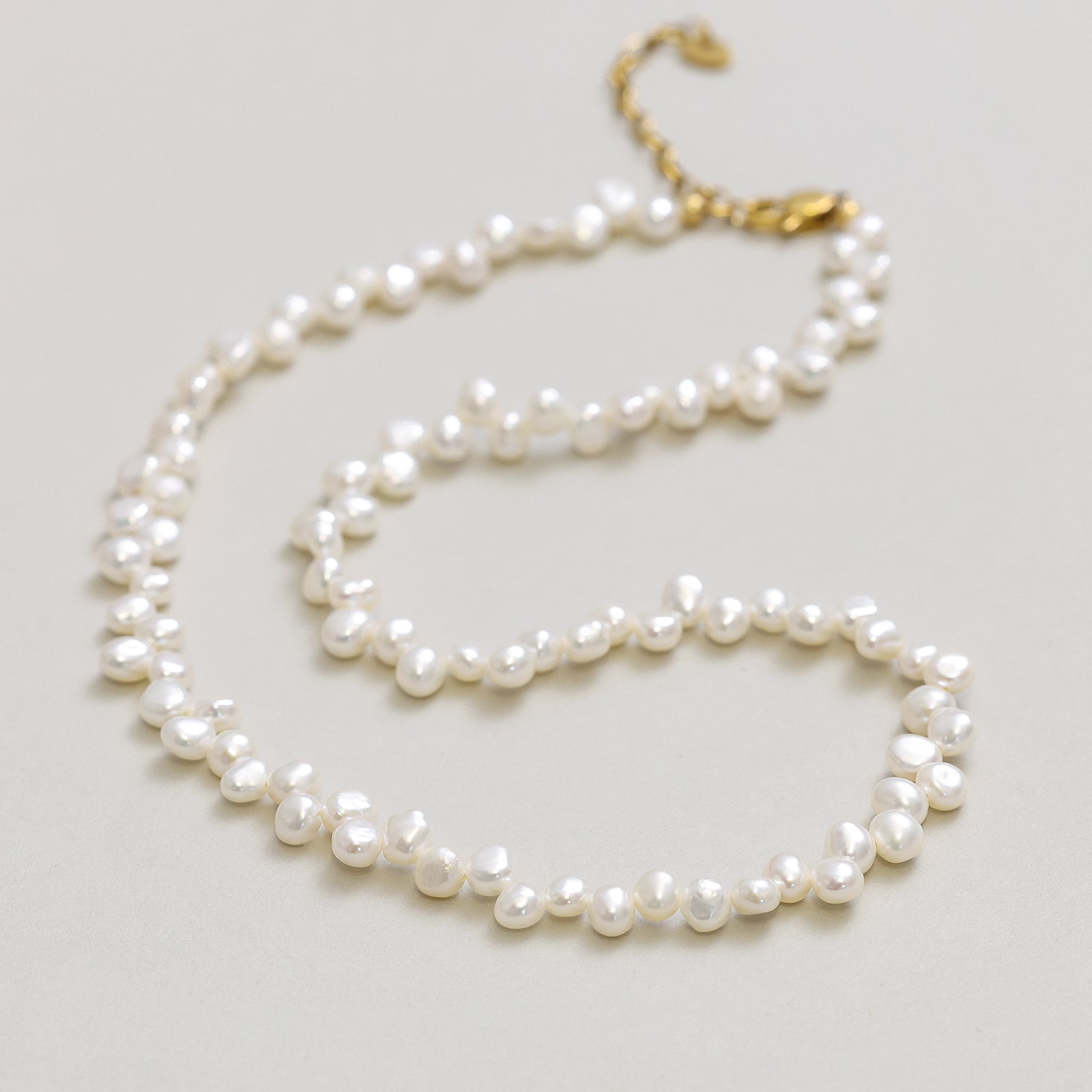 Süßwasserperlenkette in Spitzenoptik - 925er Sterling Silber