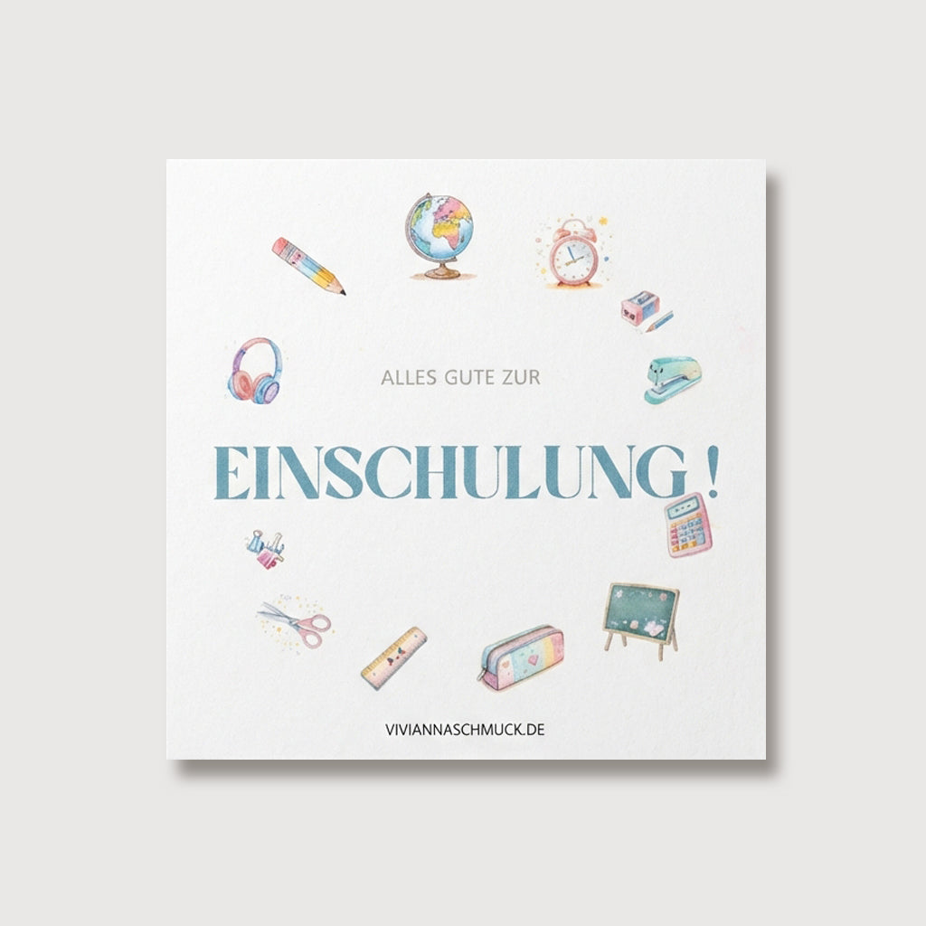 Zusatzkarte zum Schulanfang Geschenkideen mit Karten VIVIANNASCHMUCK