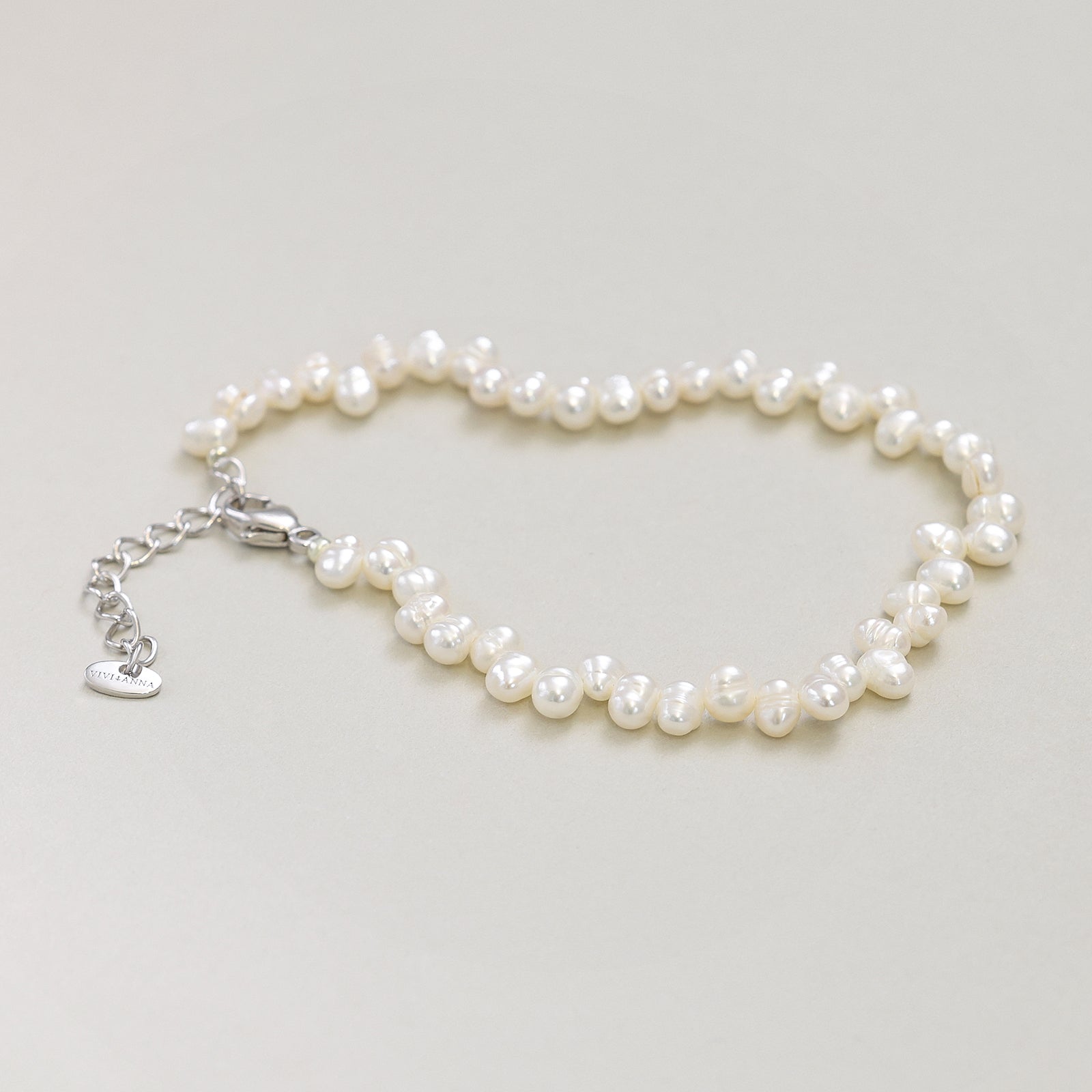 Süßwasserperlen-Armband in Spitzenoptik - 925er Sterling Silber