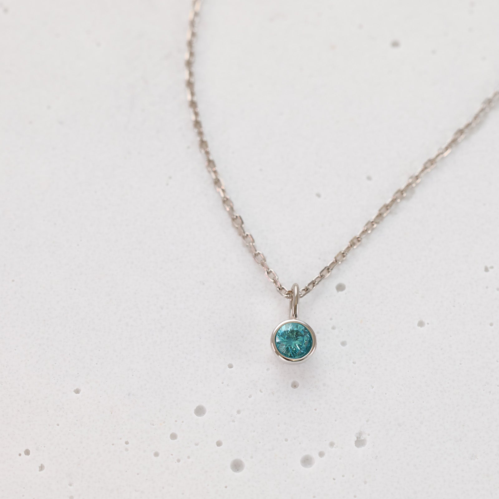 Geburtsstein-Kette mit runden Anhängern aus Zirkonia - 925 Sterling Silber