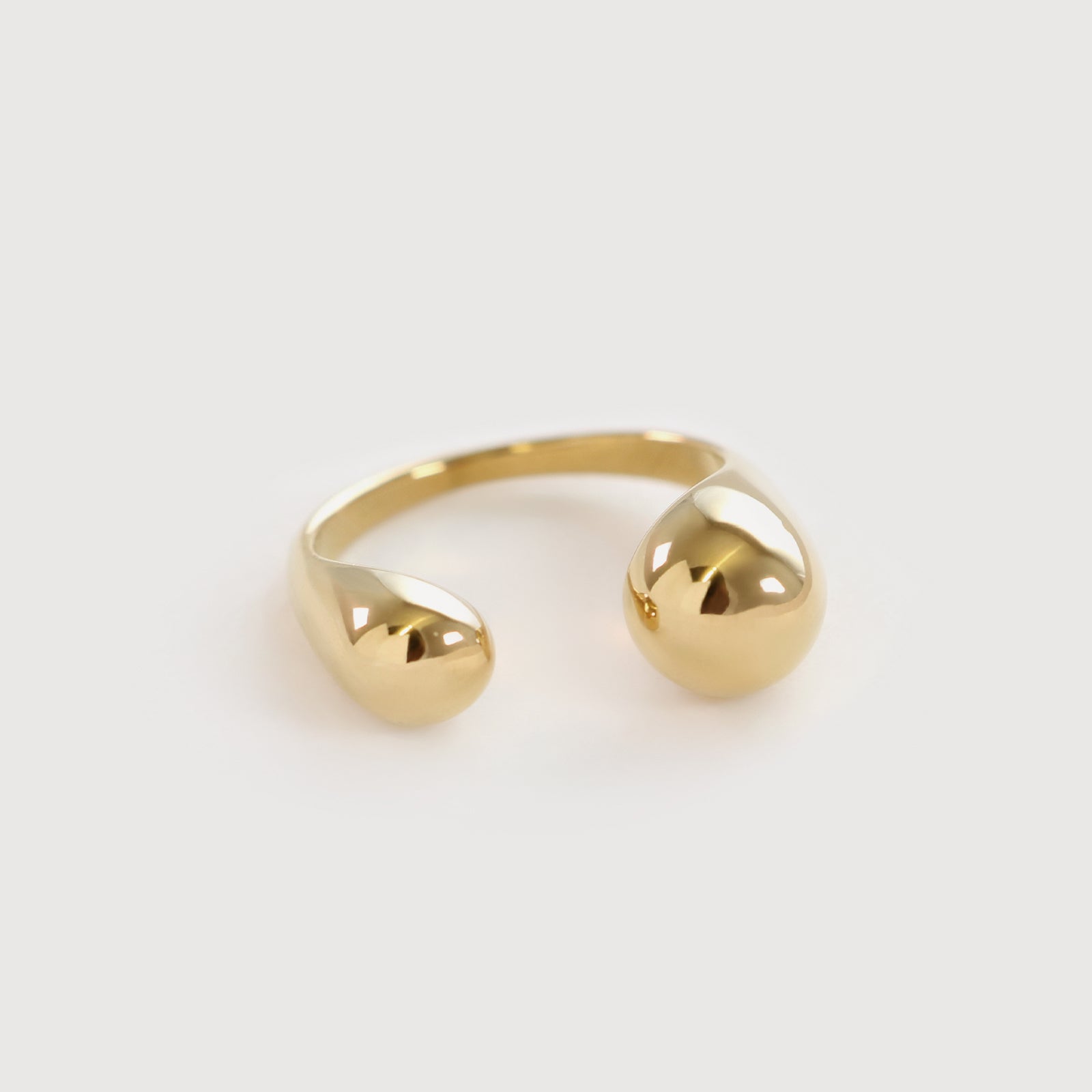 Minimalistischer Open Ring – Tropfendesign