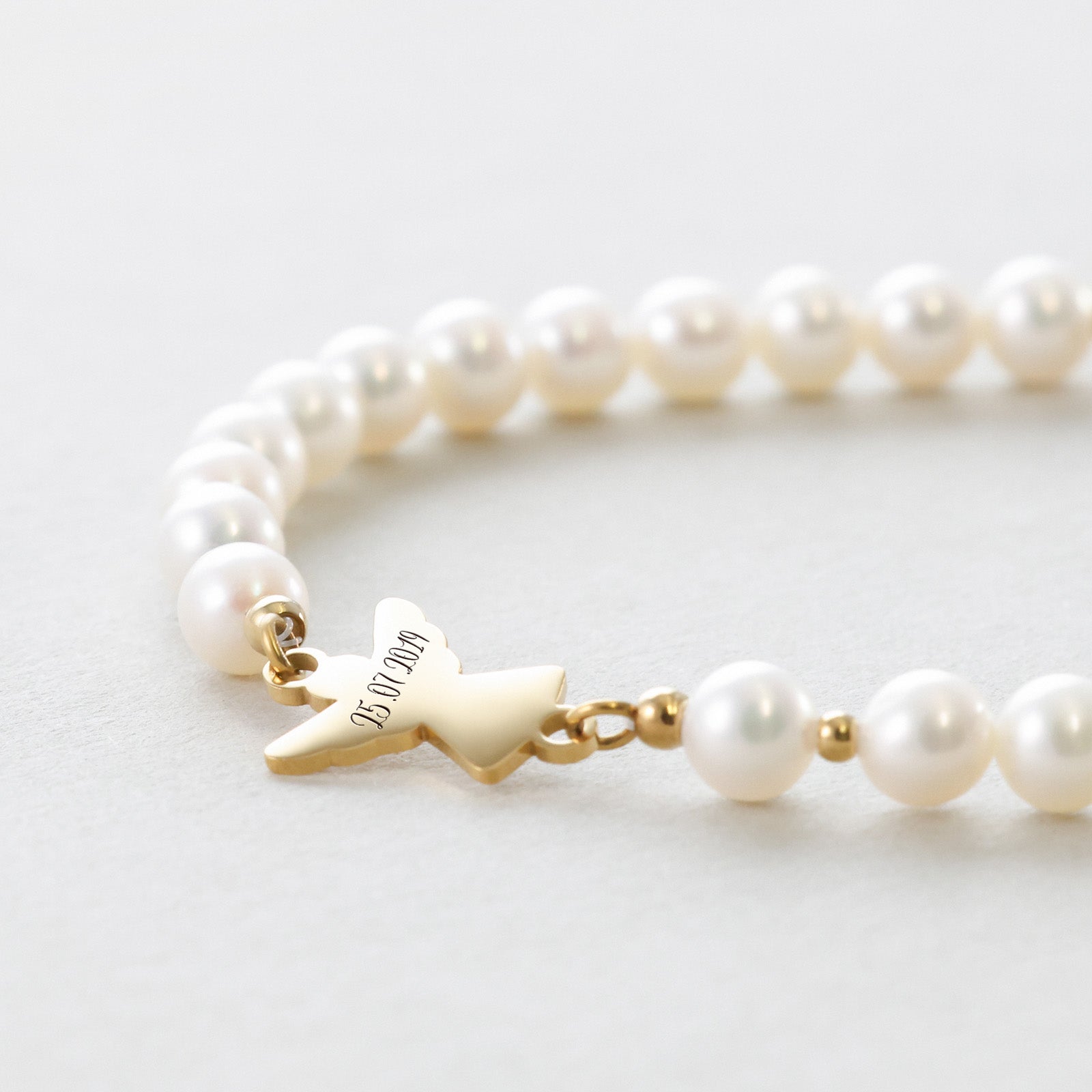 Engel Armband mit Süßwasserperlen Kinder Armband VIVIANNASCHMUCK