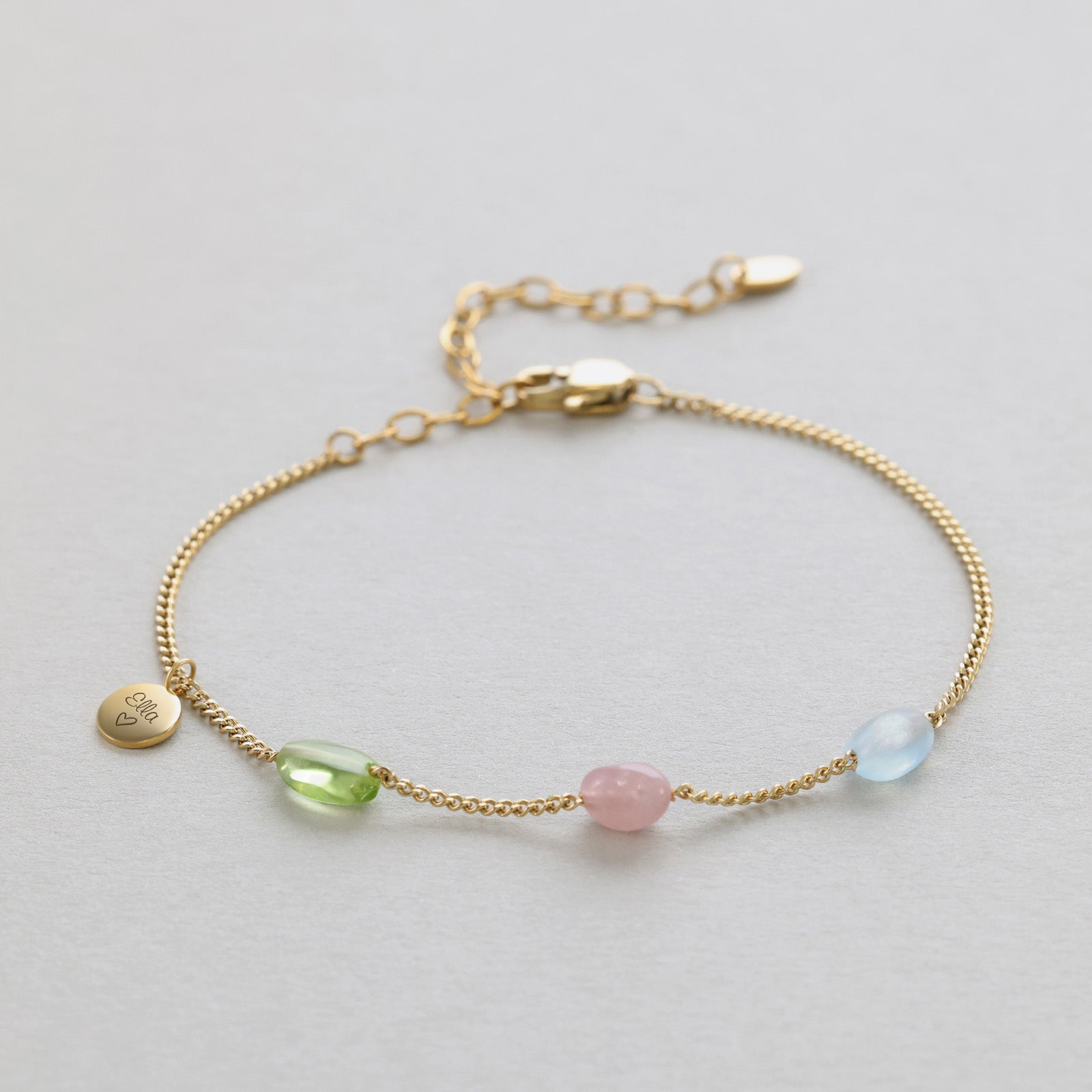 Personalisiertes Naturstein-Energiearmband mit Gravur Damen Armband VIVIANNASCHMUCK