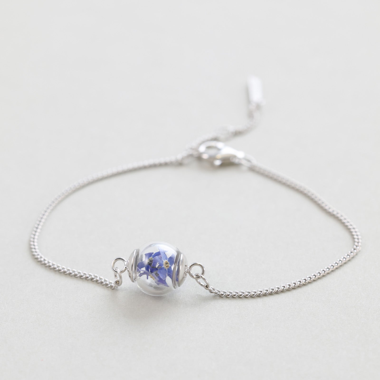 Vergissmeinnicht Armband mit Gravur - 925er Sterling Silber Damen Armband VIVIANNASCHMUCK