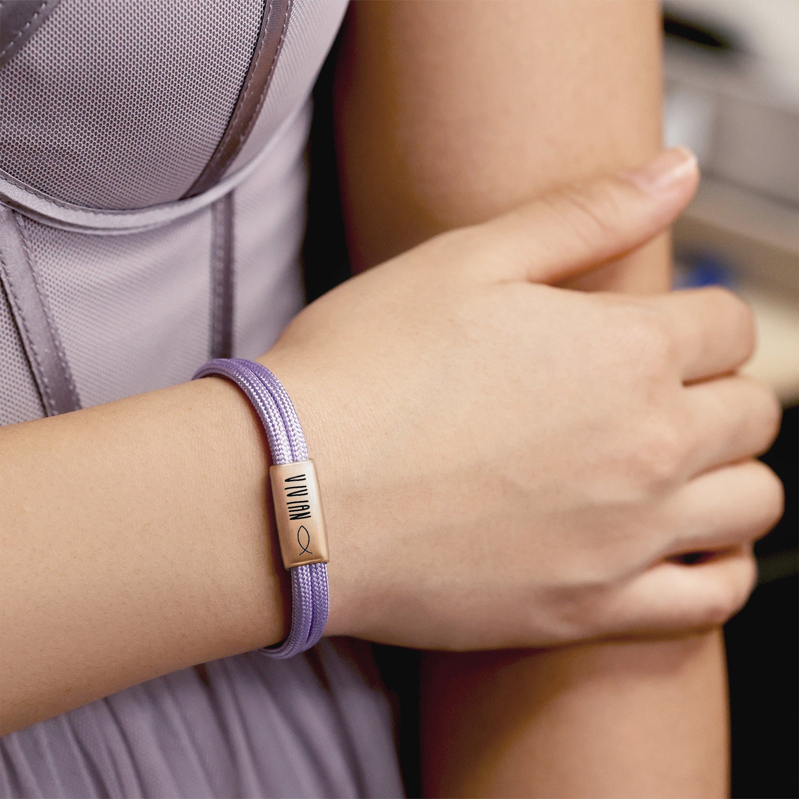 Segeltau Armband mit Gravur - pastel