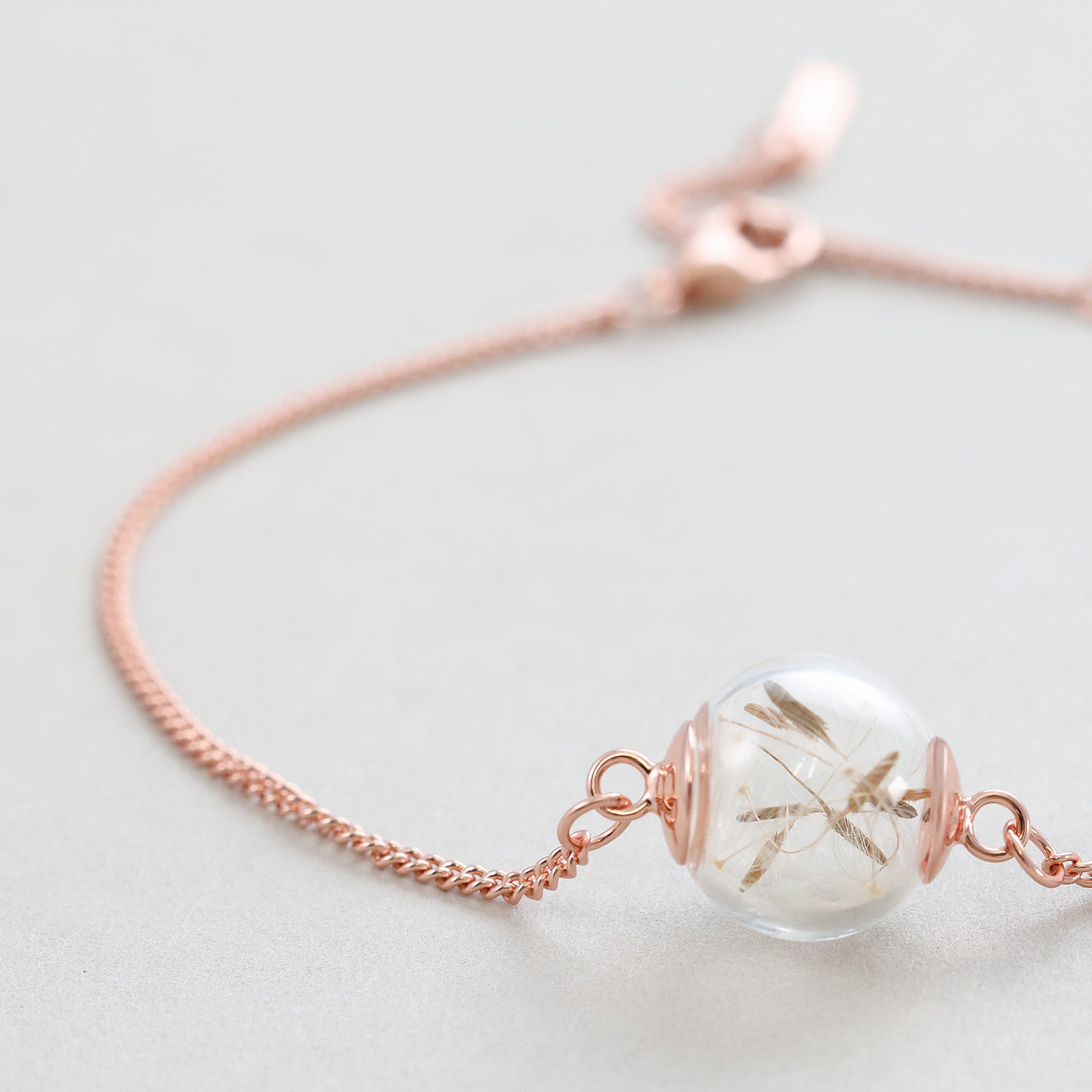 Pusteblumen Armband mit Wuschgravur- 925er Sterling Silber Damen Armband VIVIANNASCHMUCK