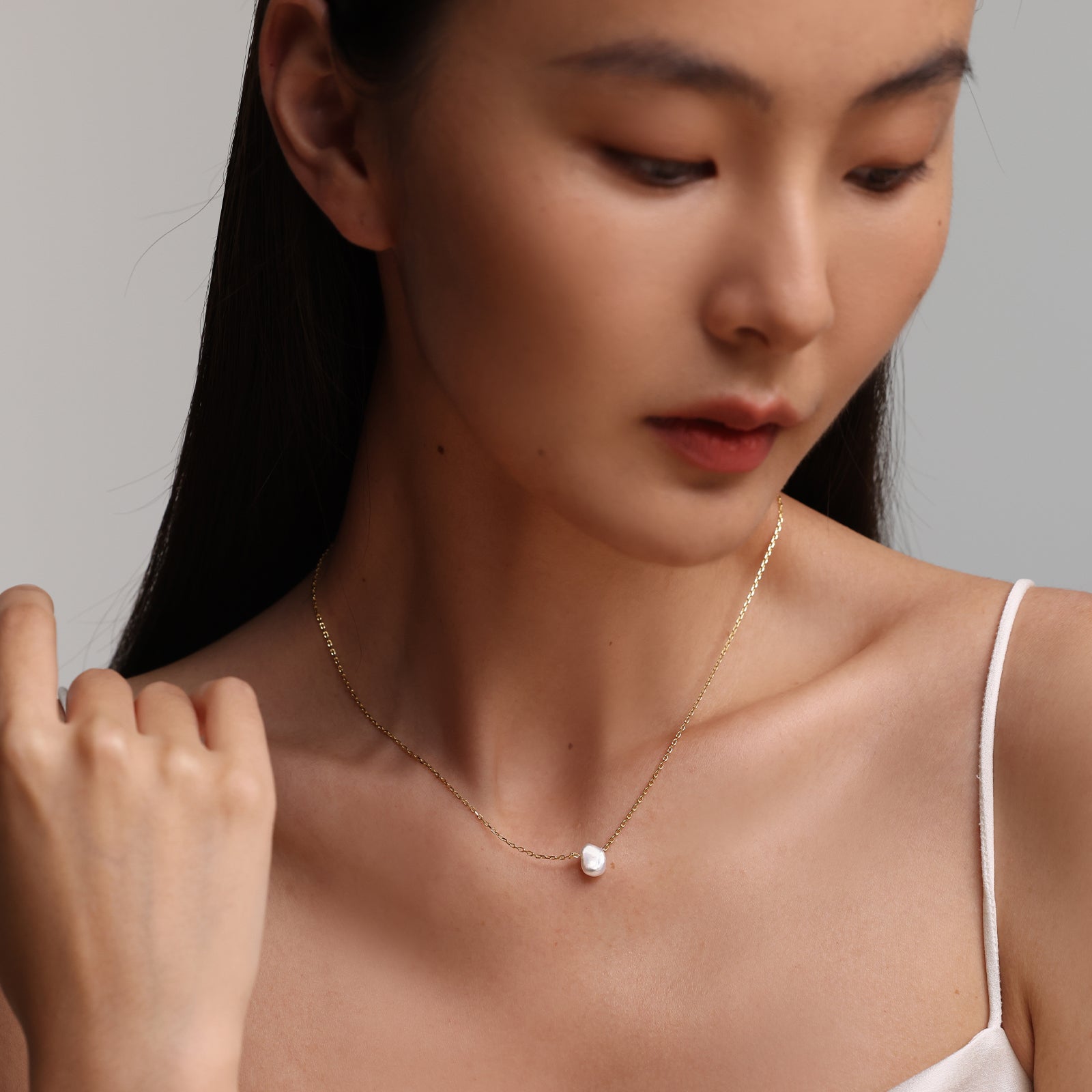 Kette mit Barockperle - 925 Sterling Silber