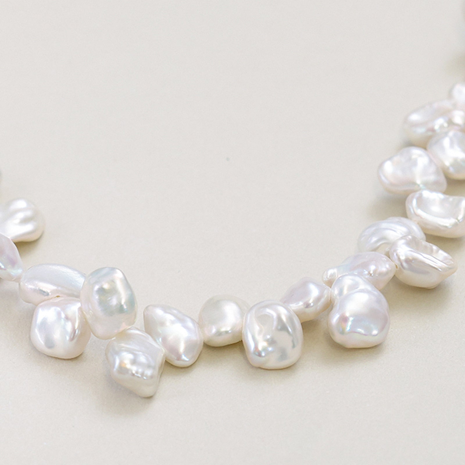 Barockperlen-Kette in Naturform - 925er Sterling Silber