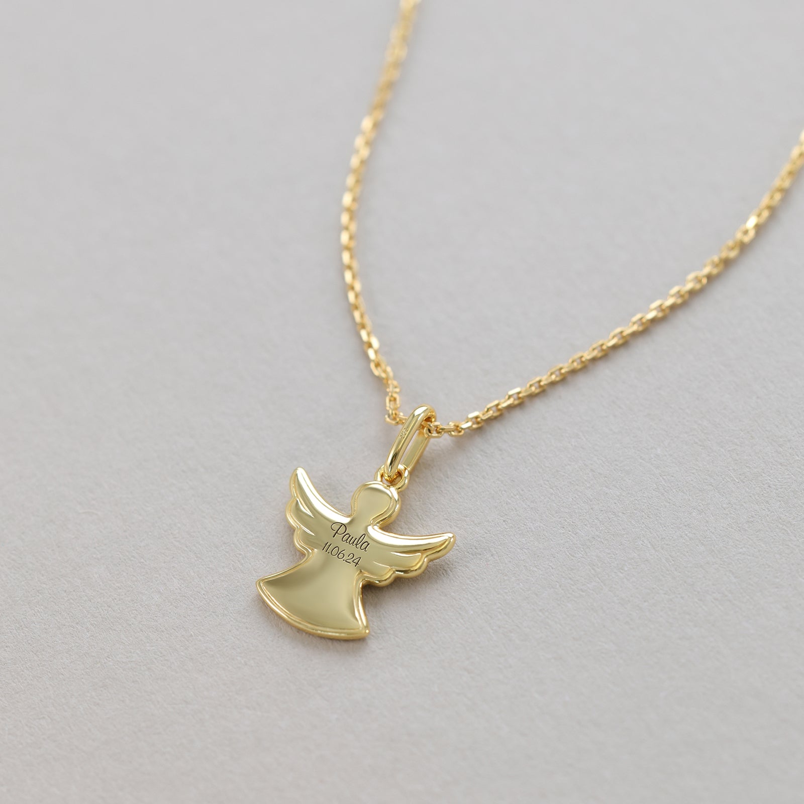 Schutzengel Halskette mit Gravur – 925 Sterling Silber Kinder Halsketten VIVIANNASCHMUCK
